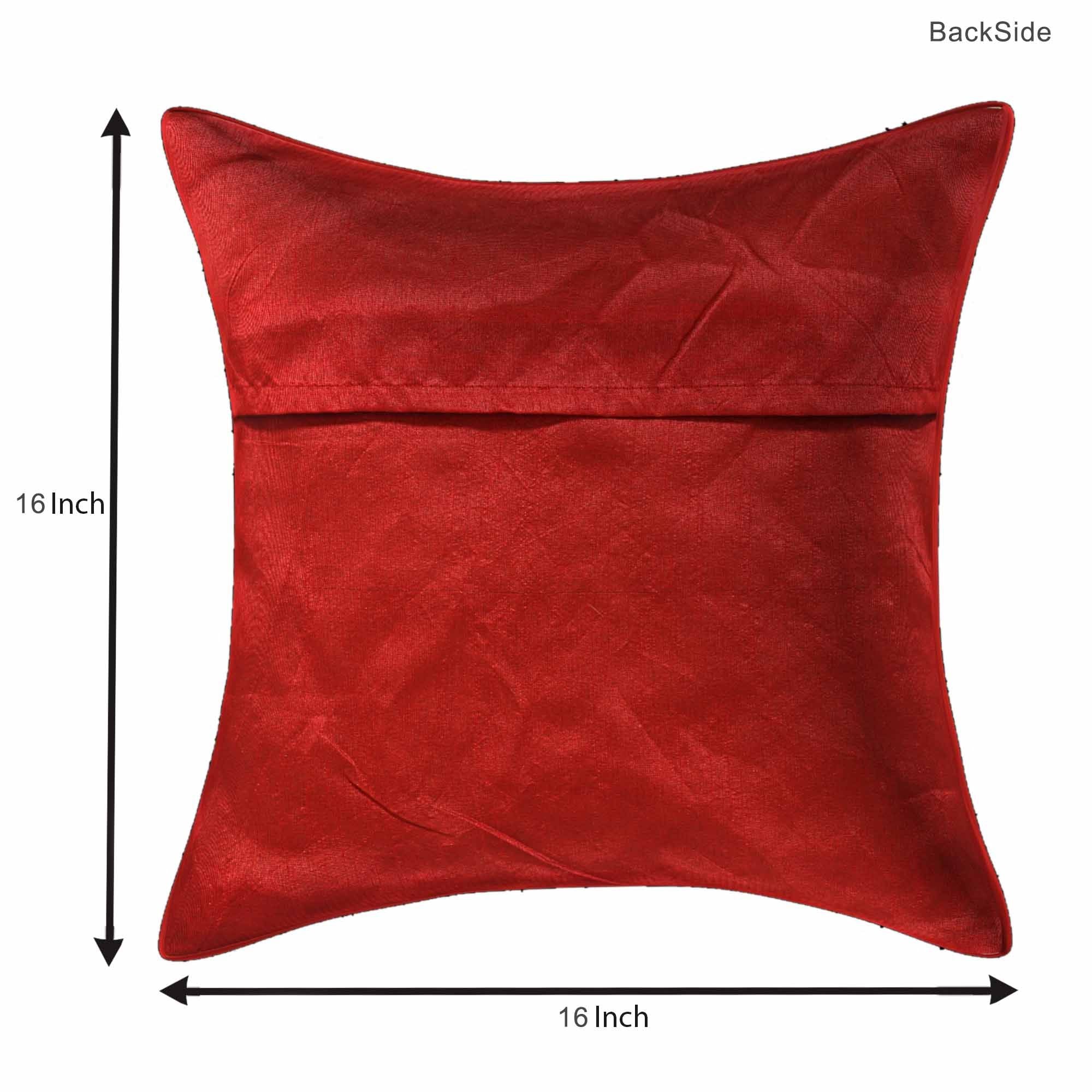 JaipurFabric® Dark Maroon Color Velvet Cushion Cover - view 2