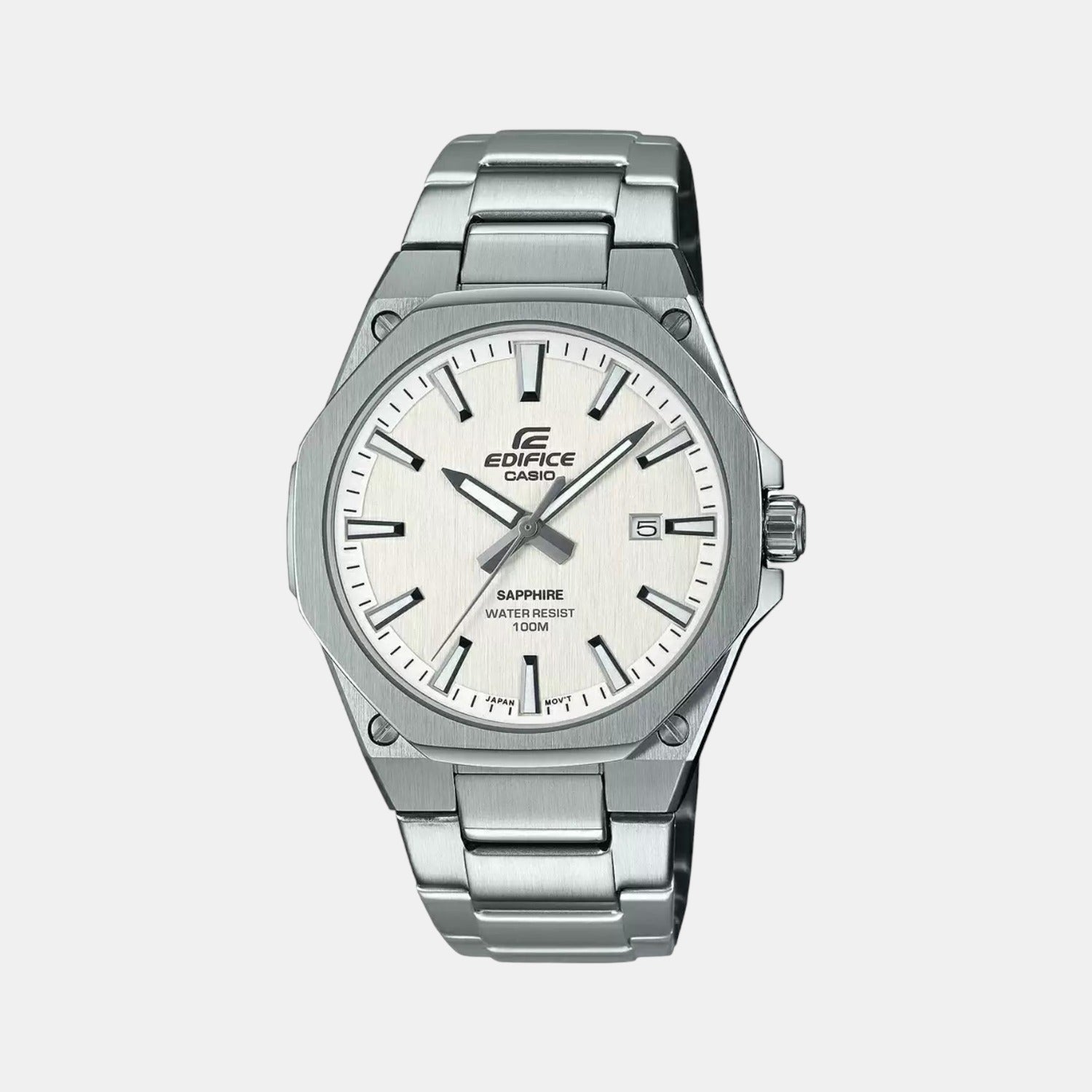 Casio Edifice Men Quartz White Dial Analog Stainless Steel Watch ED540