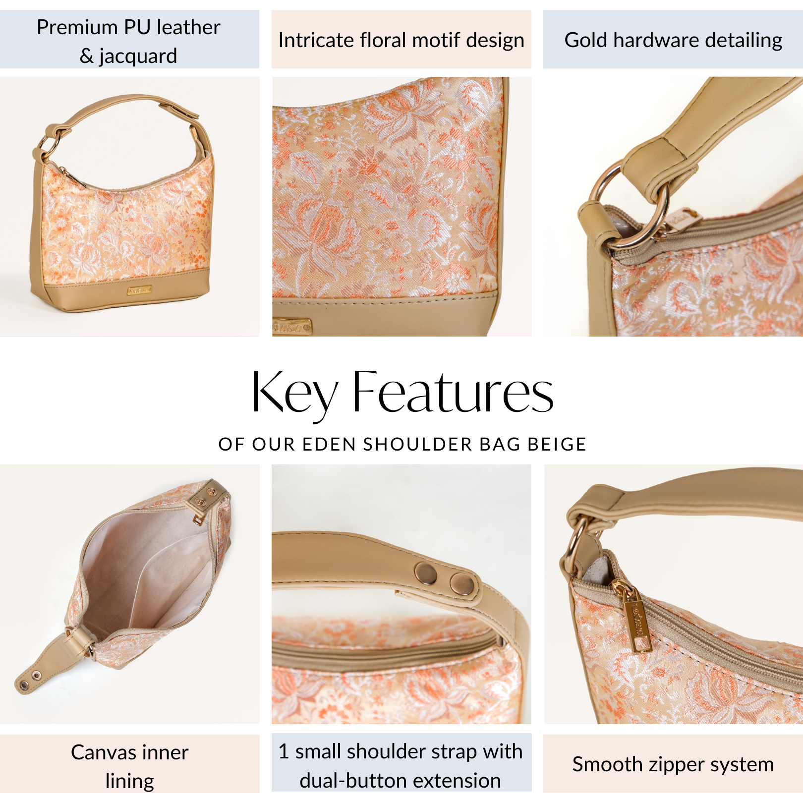 Nestasia Beige Eden Handbag - view 6