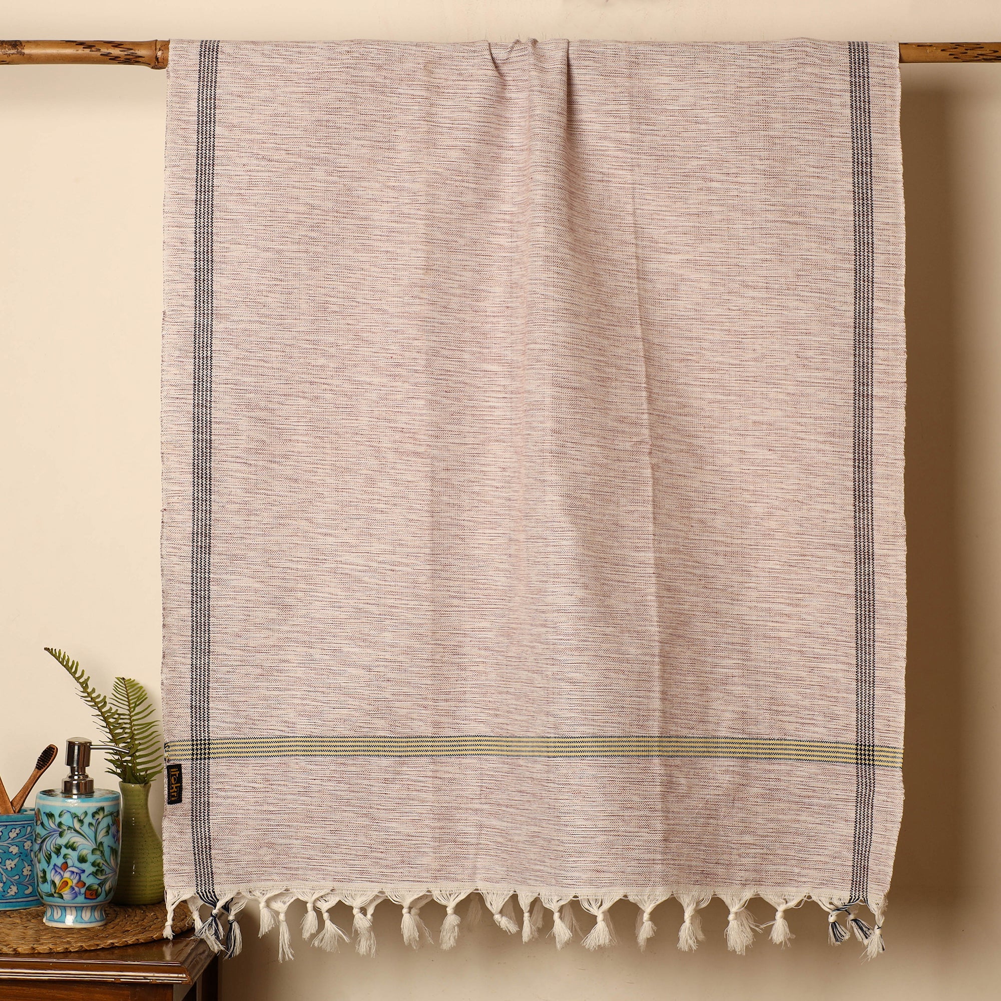 GWALIOR HANDLOOMS Brown - Handloom Fine Cotton Gamcha Bath Towel 07 - view 2