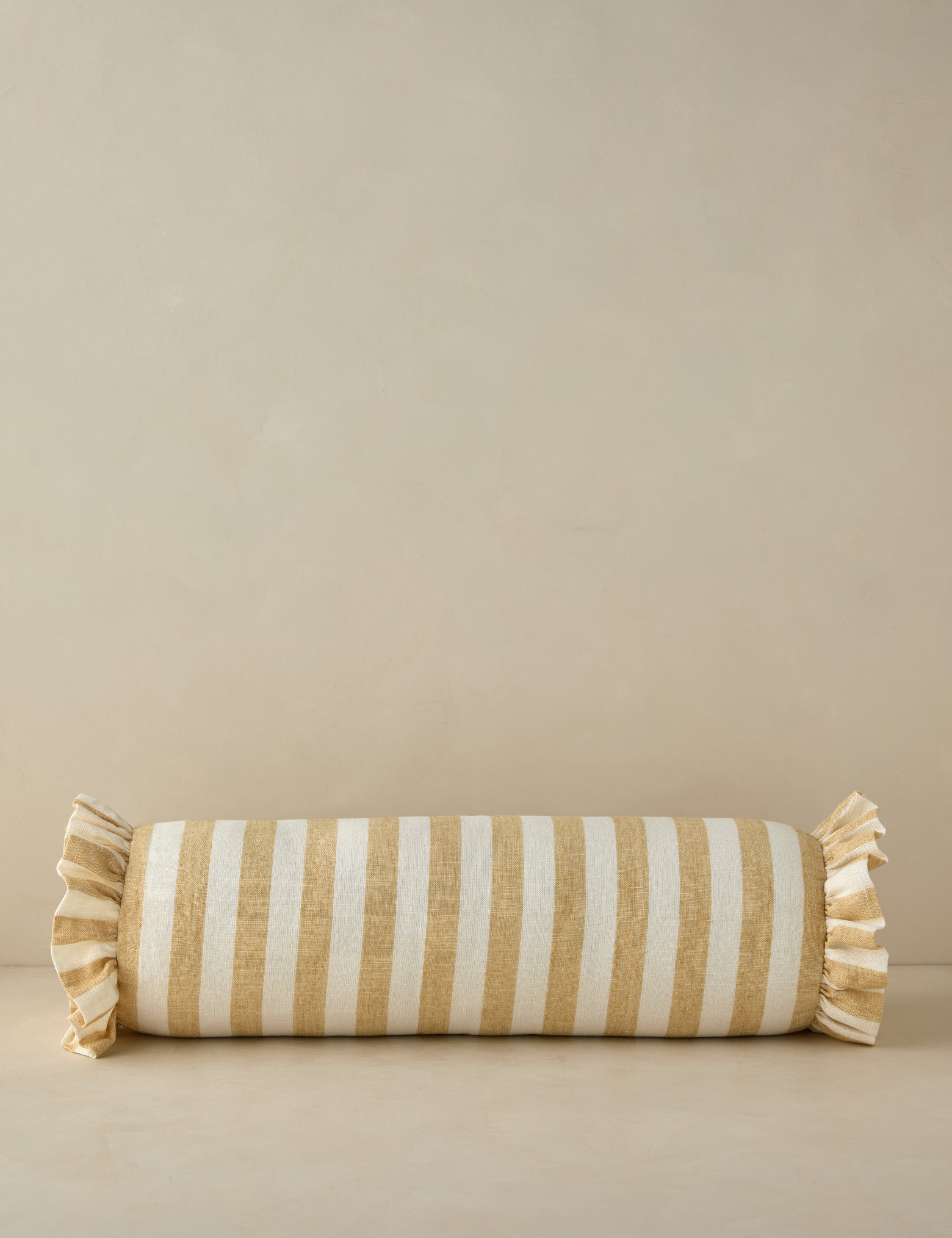Lulu and Georgia Amaroso Linen Ruffle Bolster Pillow