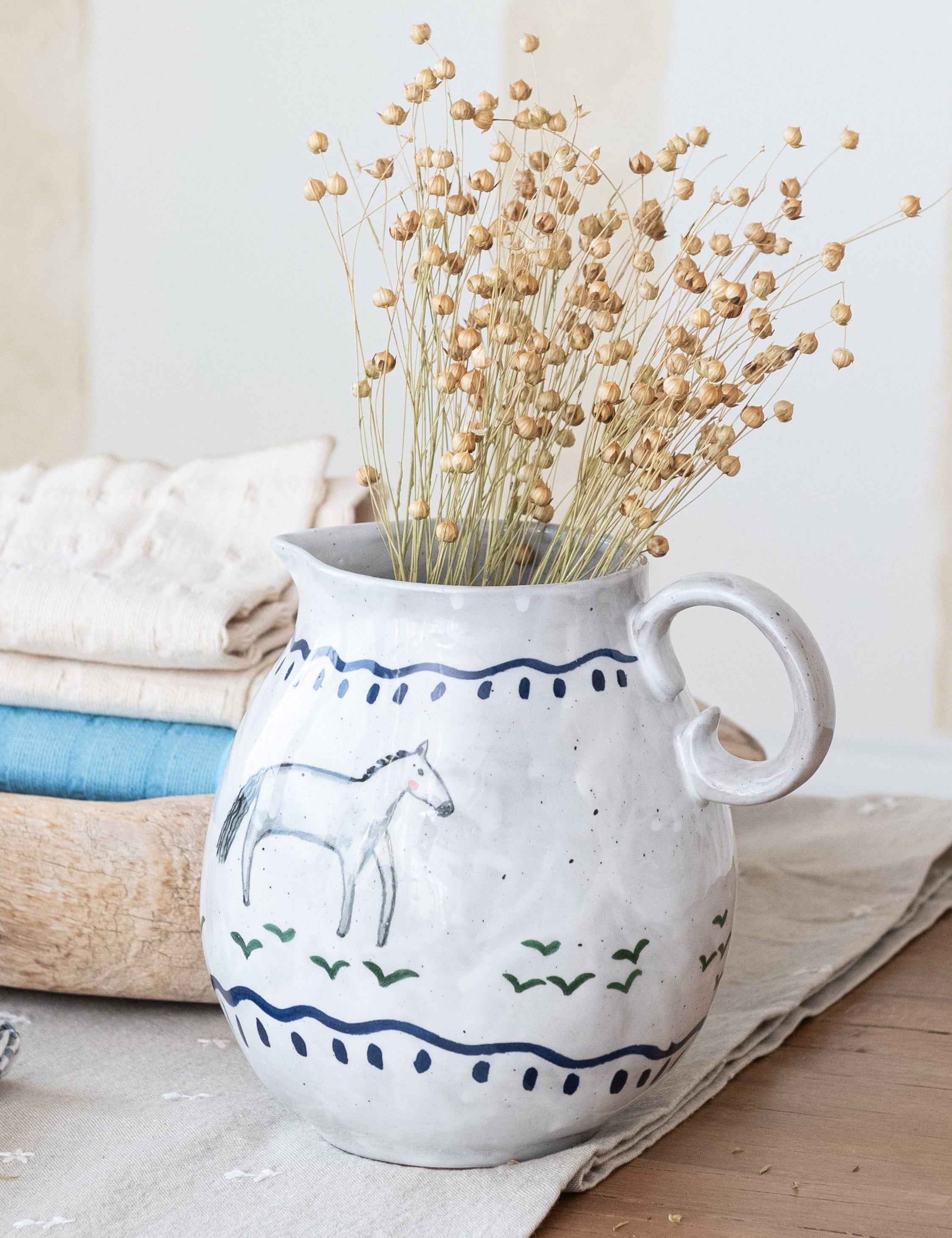 Lulu and Georgia Epona Hand-Painted Pitcher – Blue - view 3