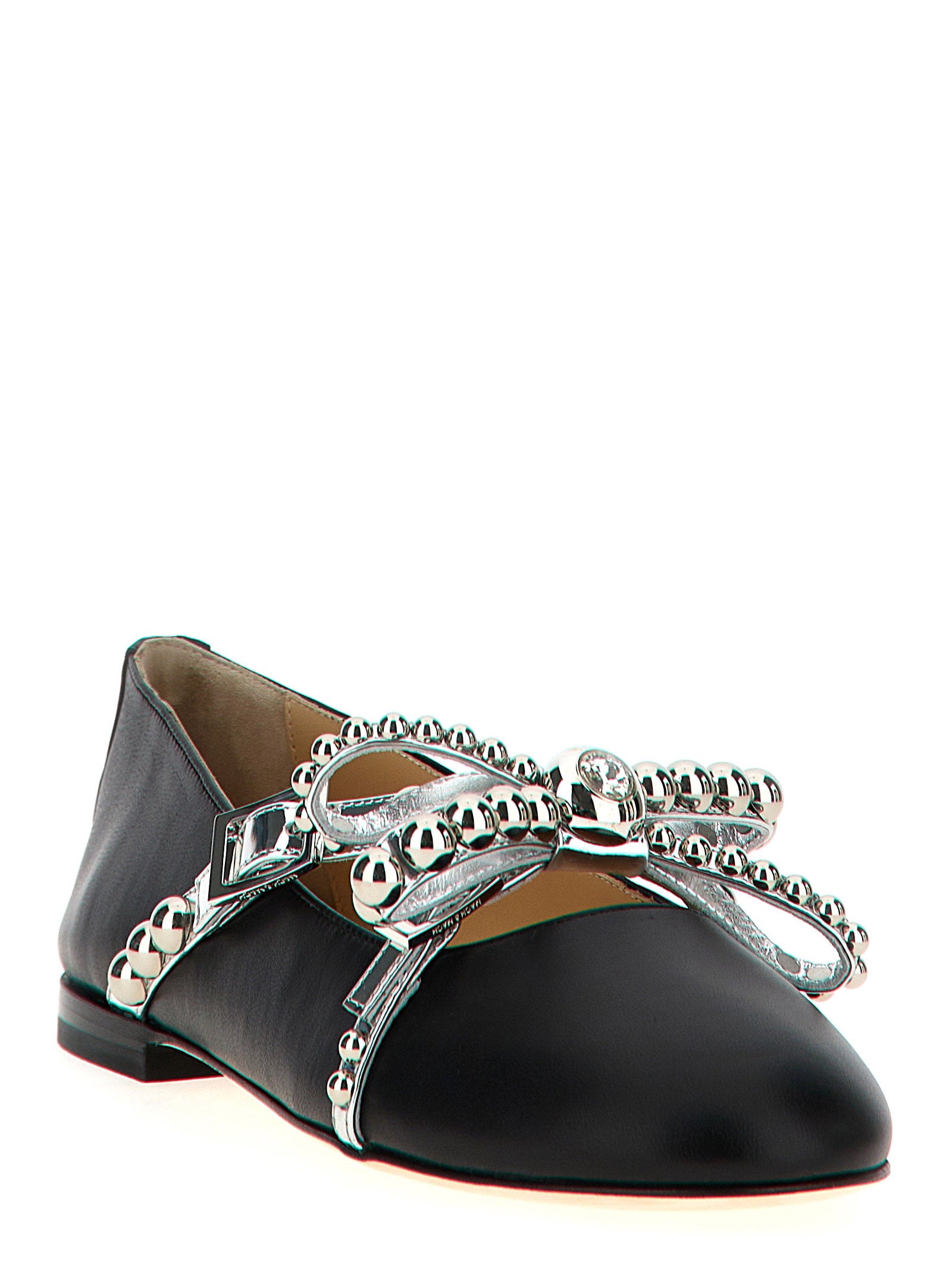 Mach & Mach Crystal Studs Ballet Flats – 100% leather - view 2