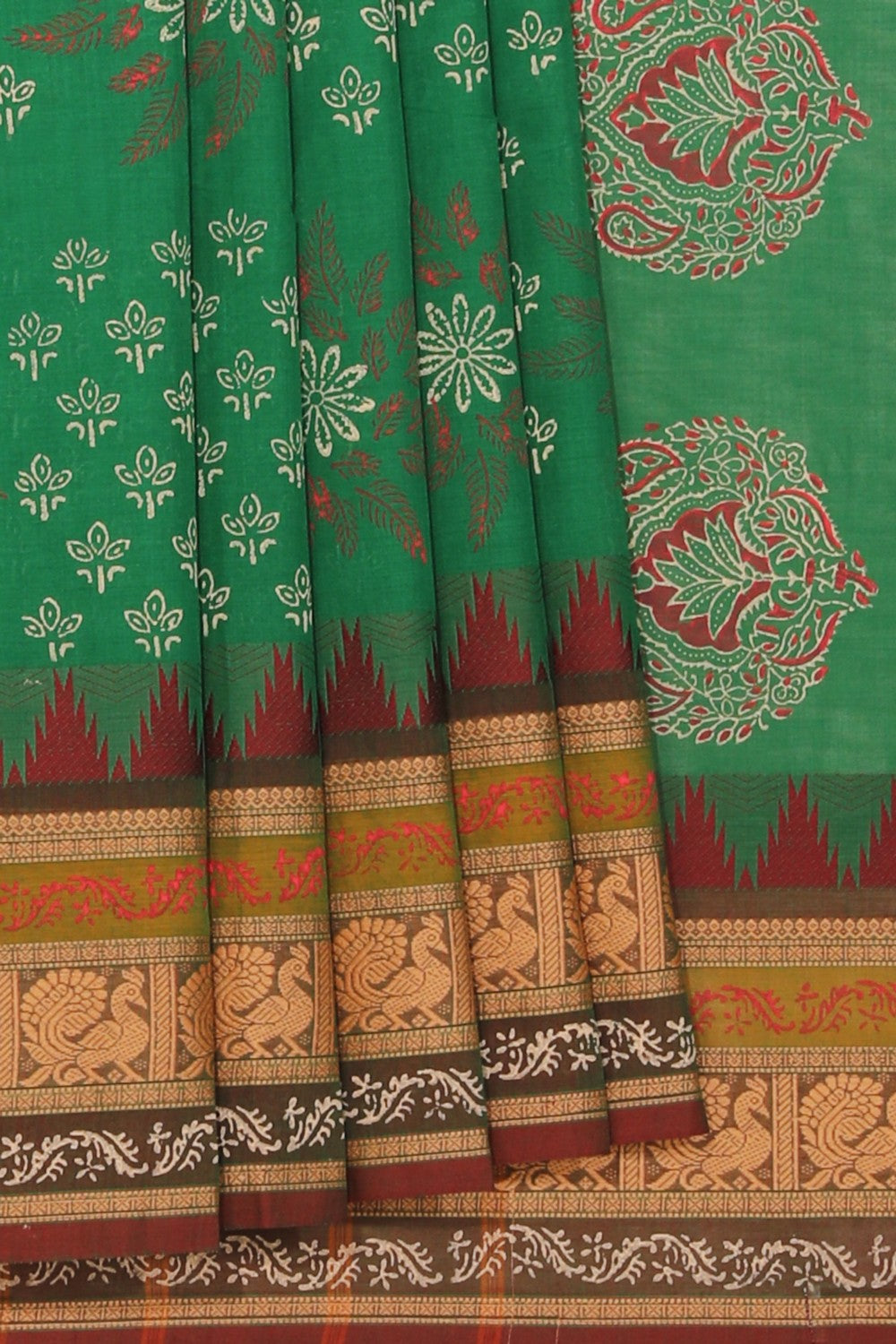 Kalanjali Ethnics Hand block printed cotton saree - view 2