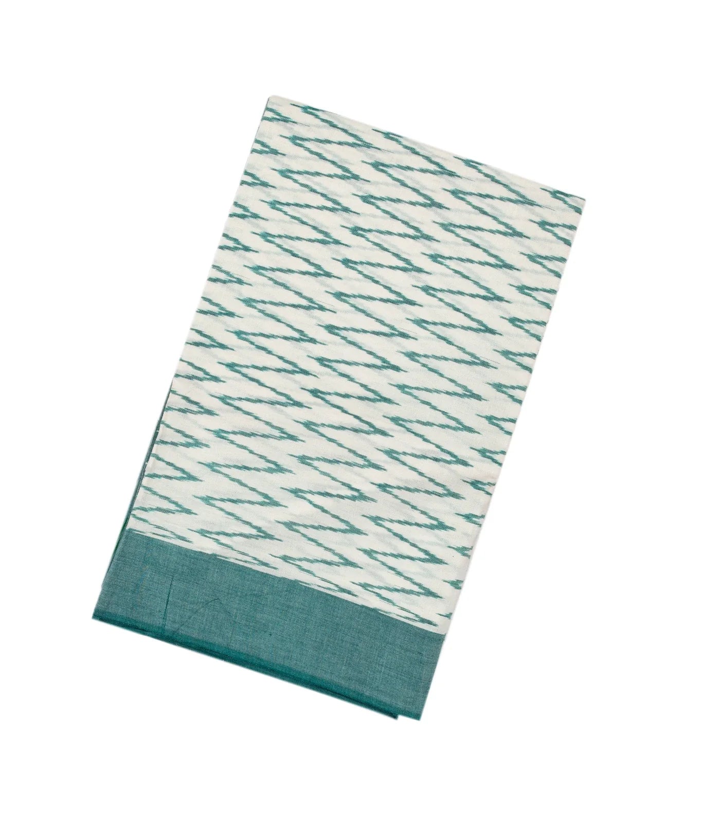 RmKV White Woven Orissa Cotton Saree With Chevron Motifs