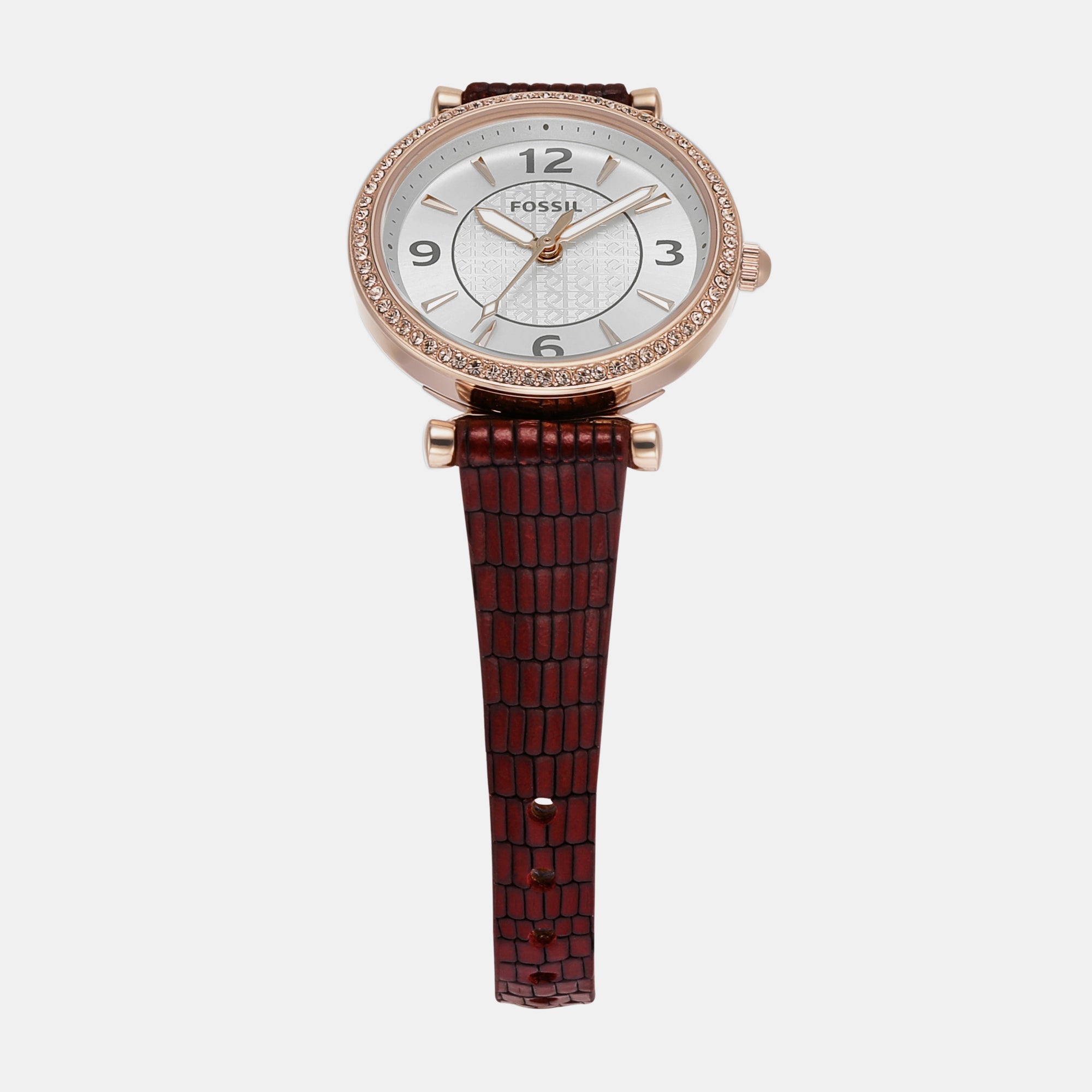Fossil Carlie Women Quartz Rose Gold Dial Analog Leather Watch ES5296 - view 2
