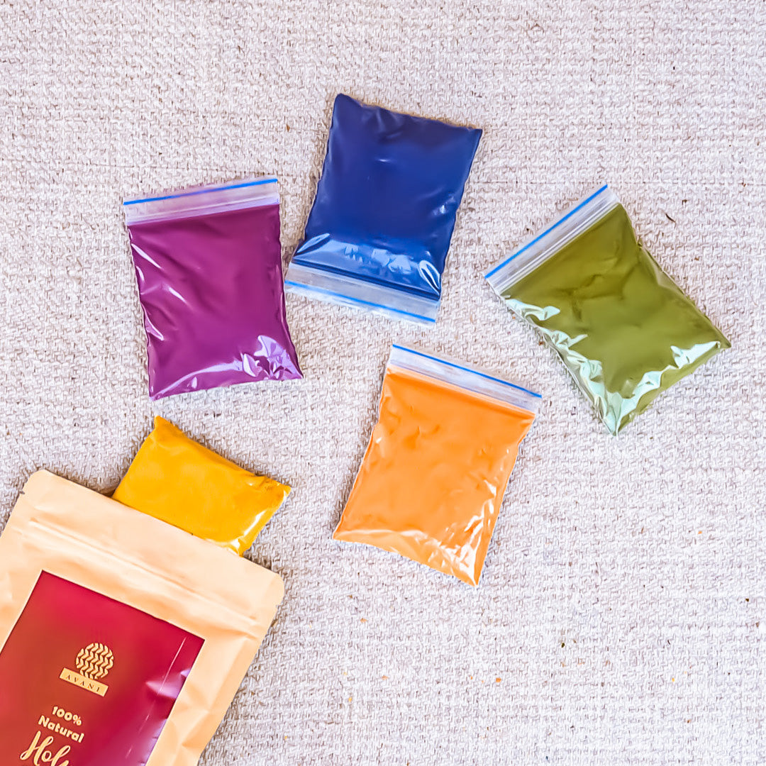 Colors gulal set – Avani 100% Natural Holi Colors / Gulal Set of 5 Combo (50 grams each)