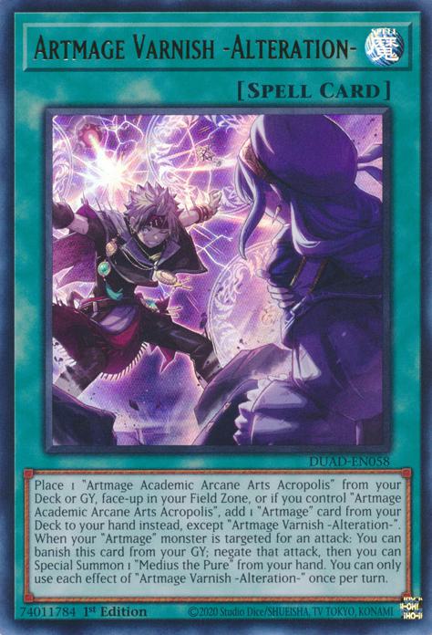 Yu-Gi-Oh! Artmage Varnish -Alteration- - DUAD-EN058 - Ultra Rare - 1st Edition