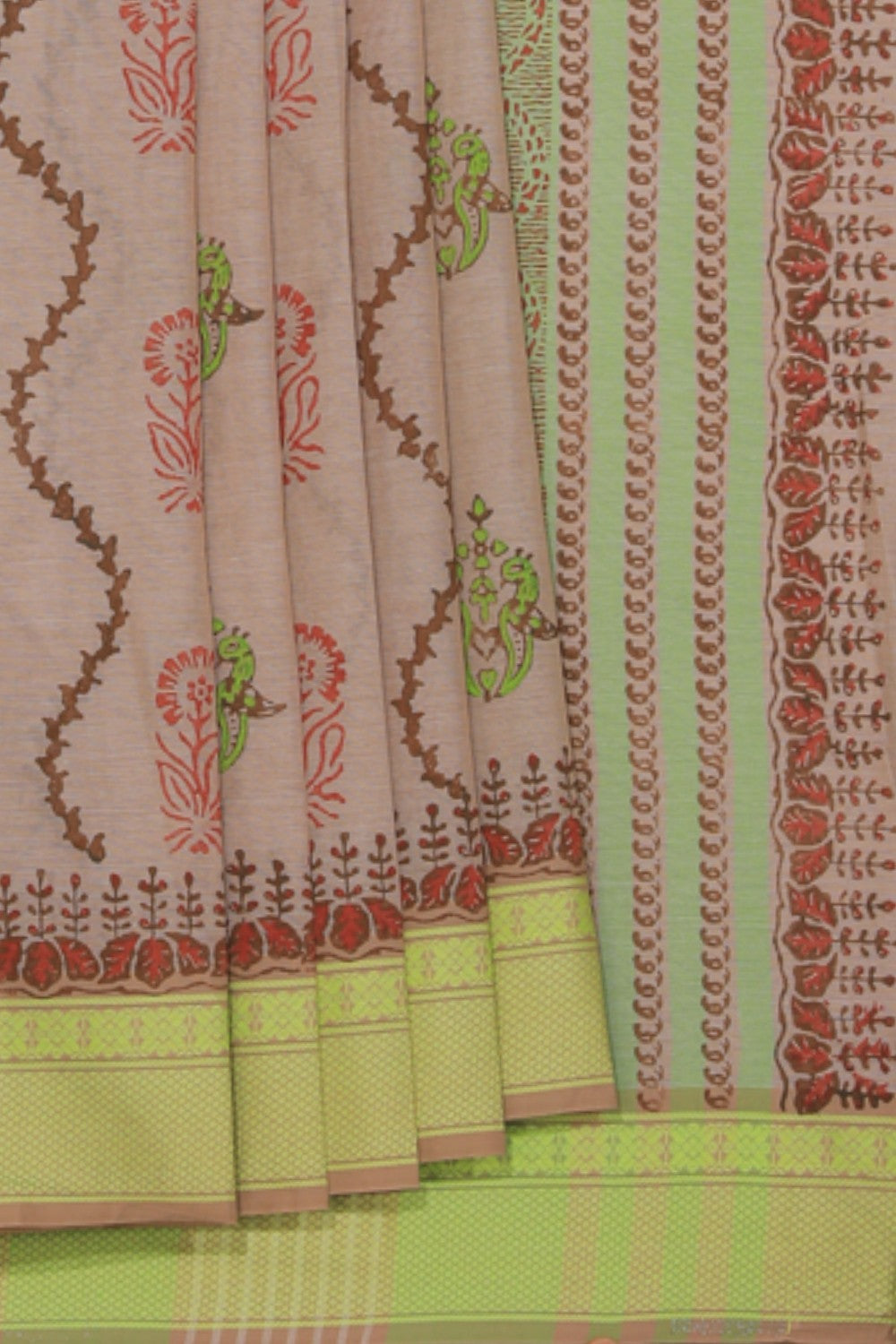 Kalanjali Ethnics Hand block printed cotton saree