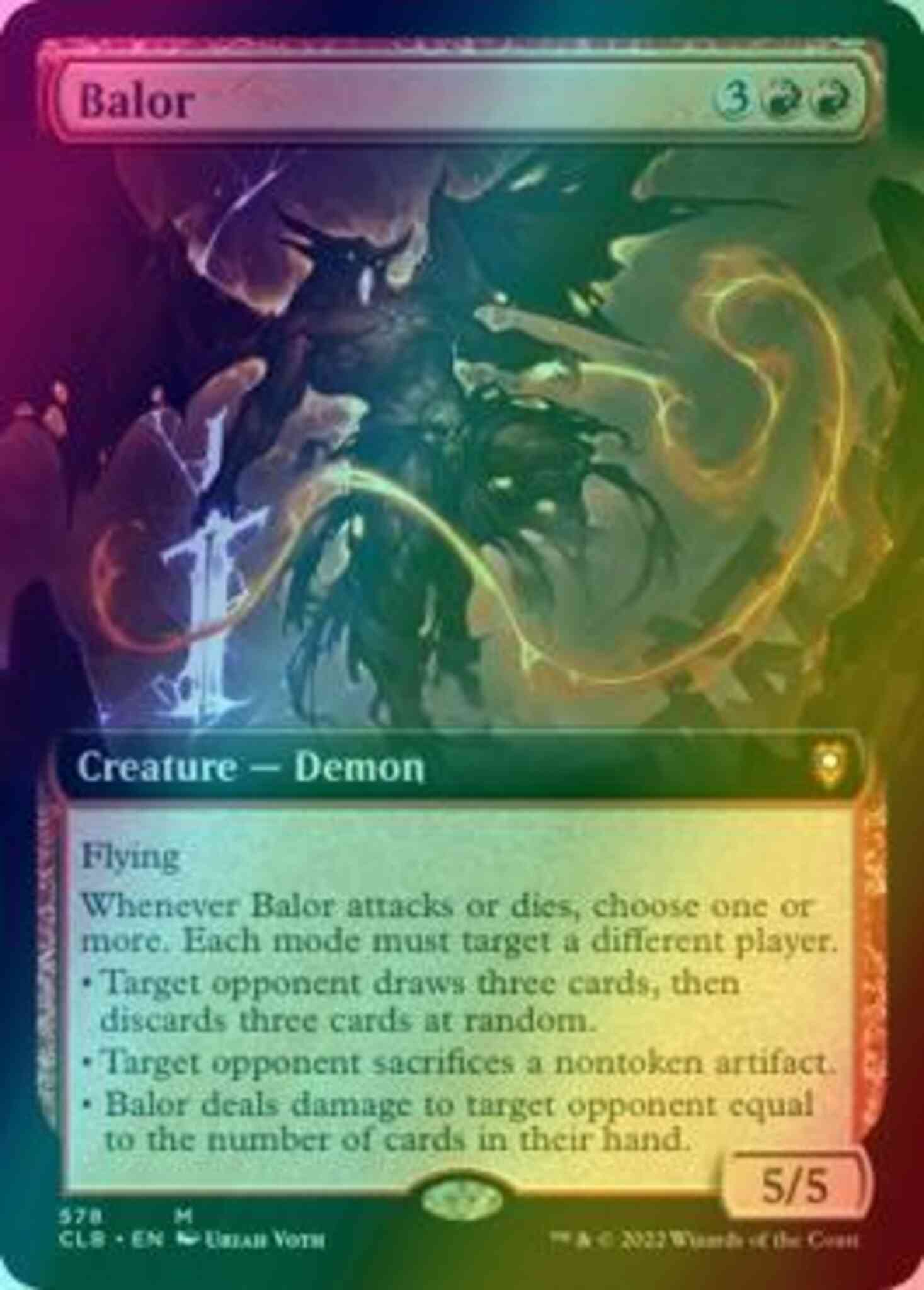 Balor 578 extended – Magic Balor [578] [Extended Art] [Commander Legends: Battle for Baldur's Gate] [Foil]