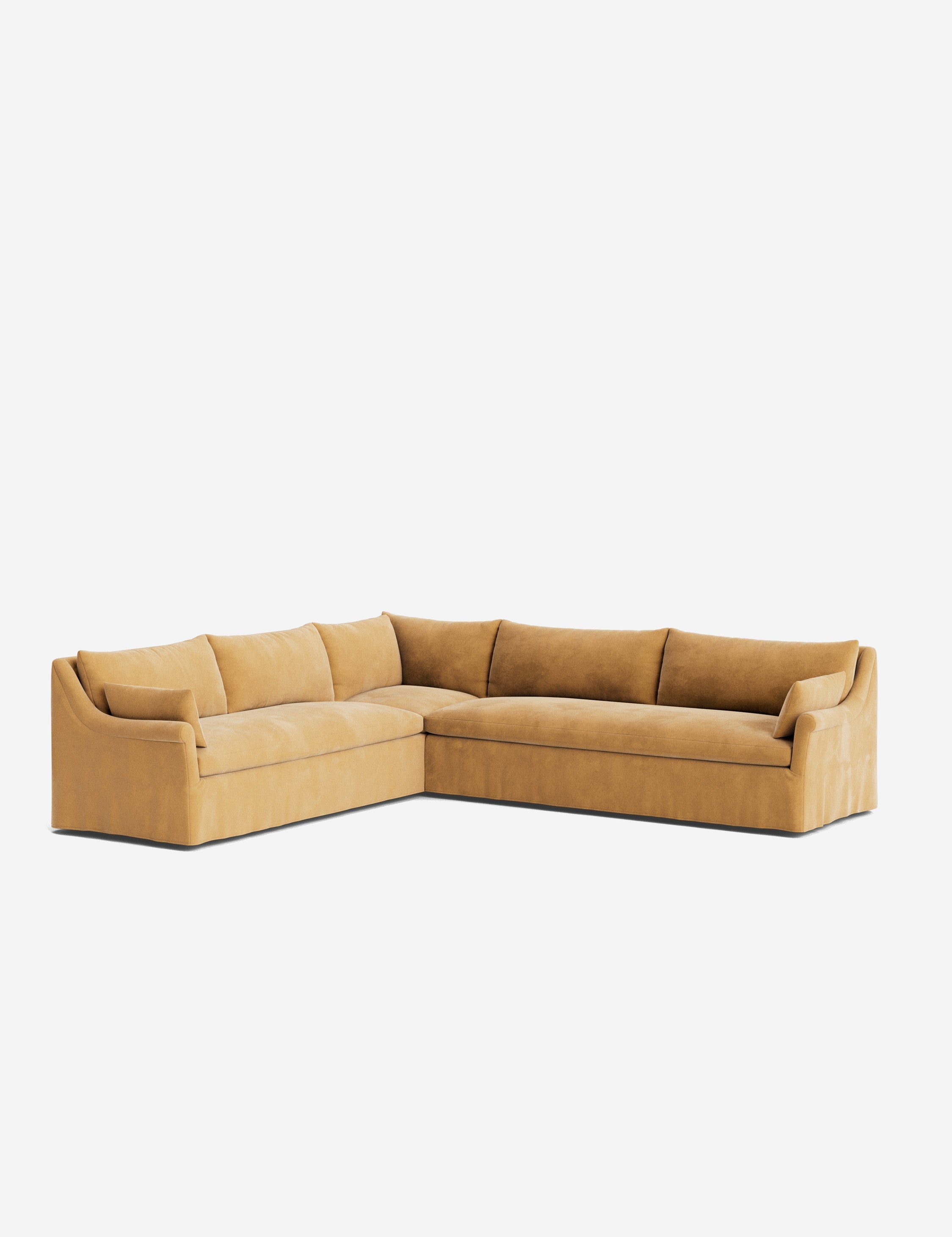Lulu and Georgia Portola Rolled Arm Slipcover Corner Sectional Sofa - view 26