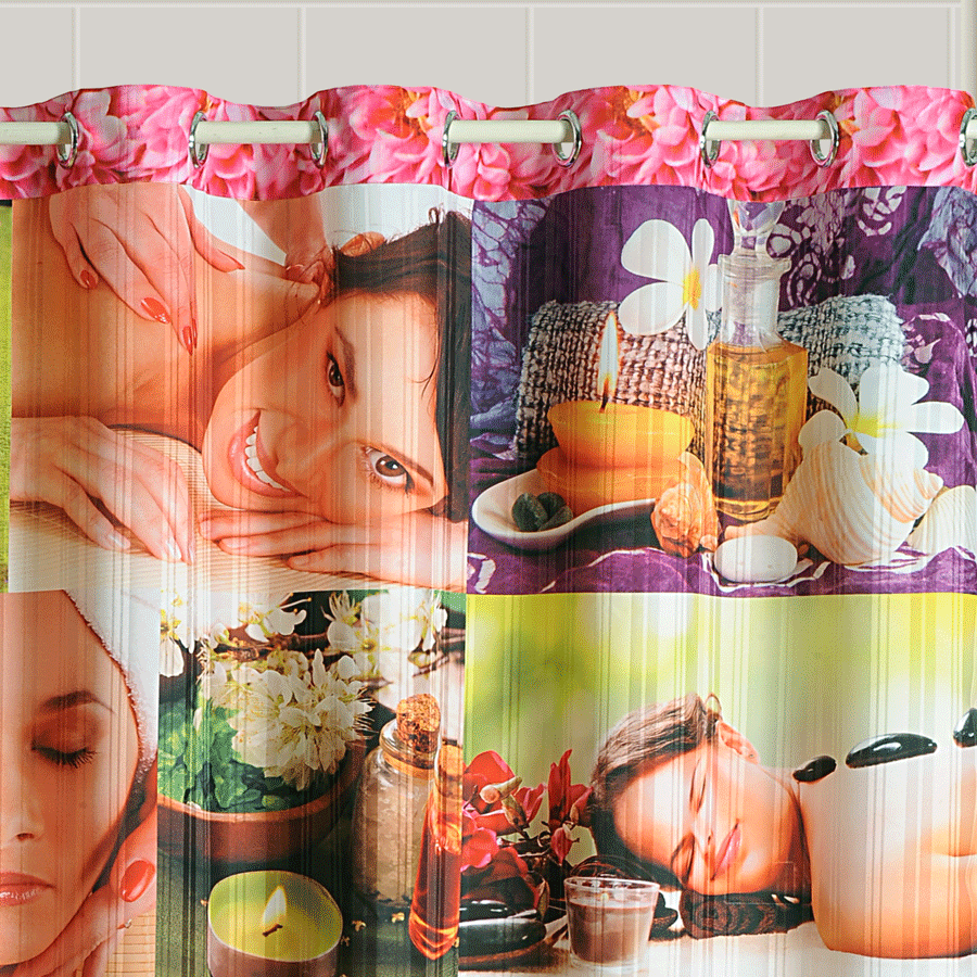 Swayam India Pink Spa Shower Curtains- 5603 - view 2