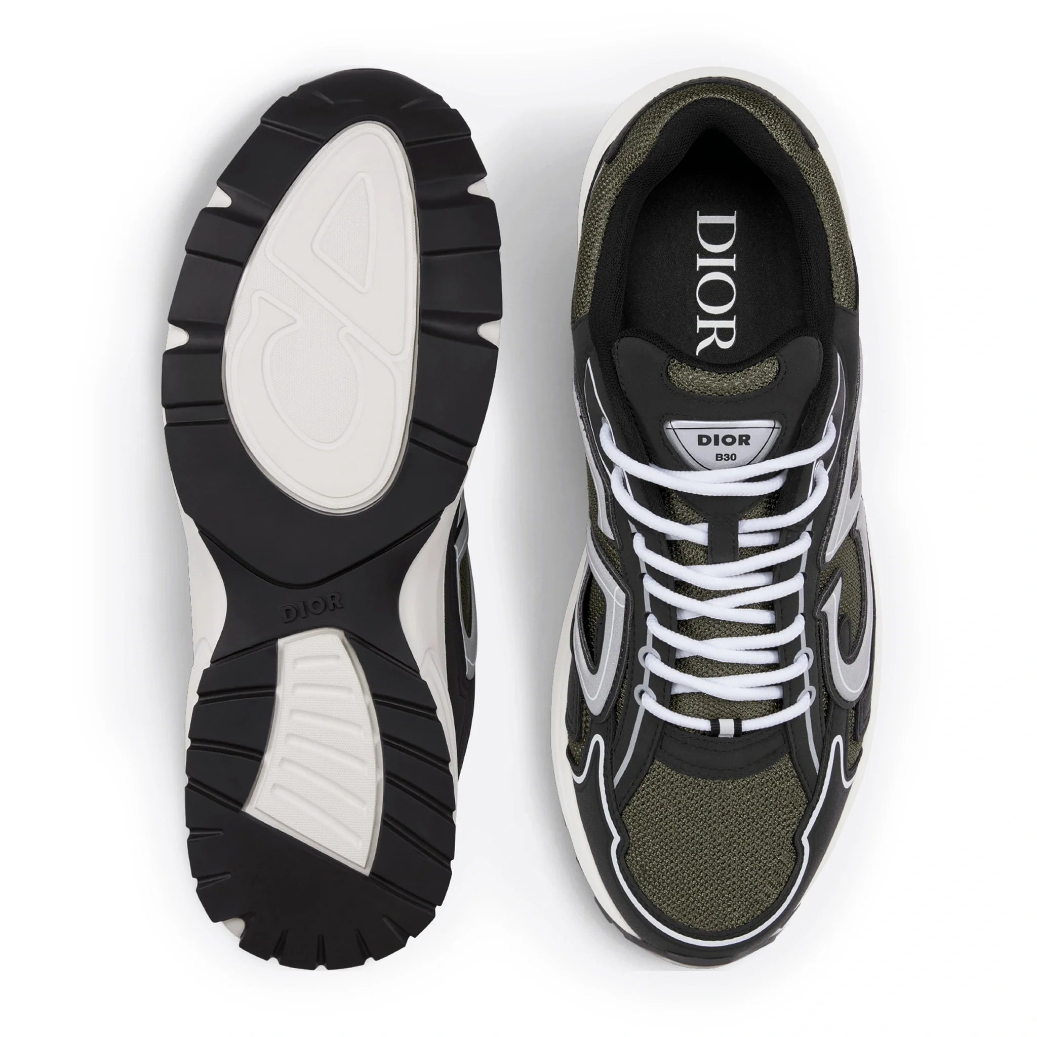 Dior B30 Mesh Deep Green Black Trainer - view 5
