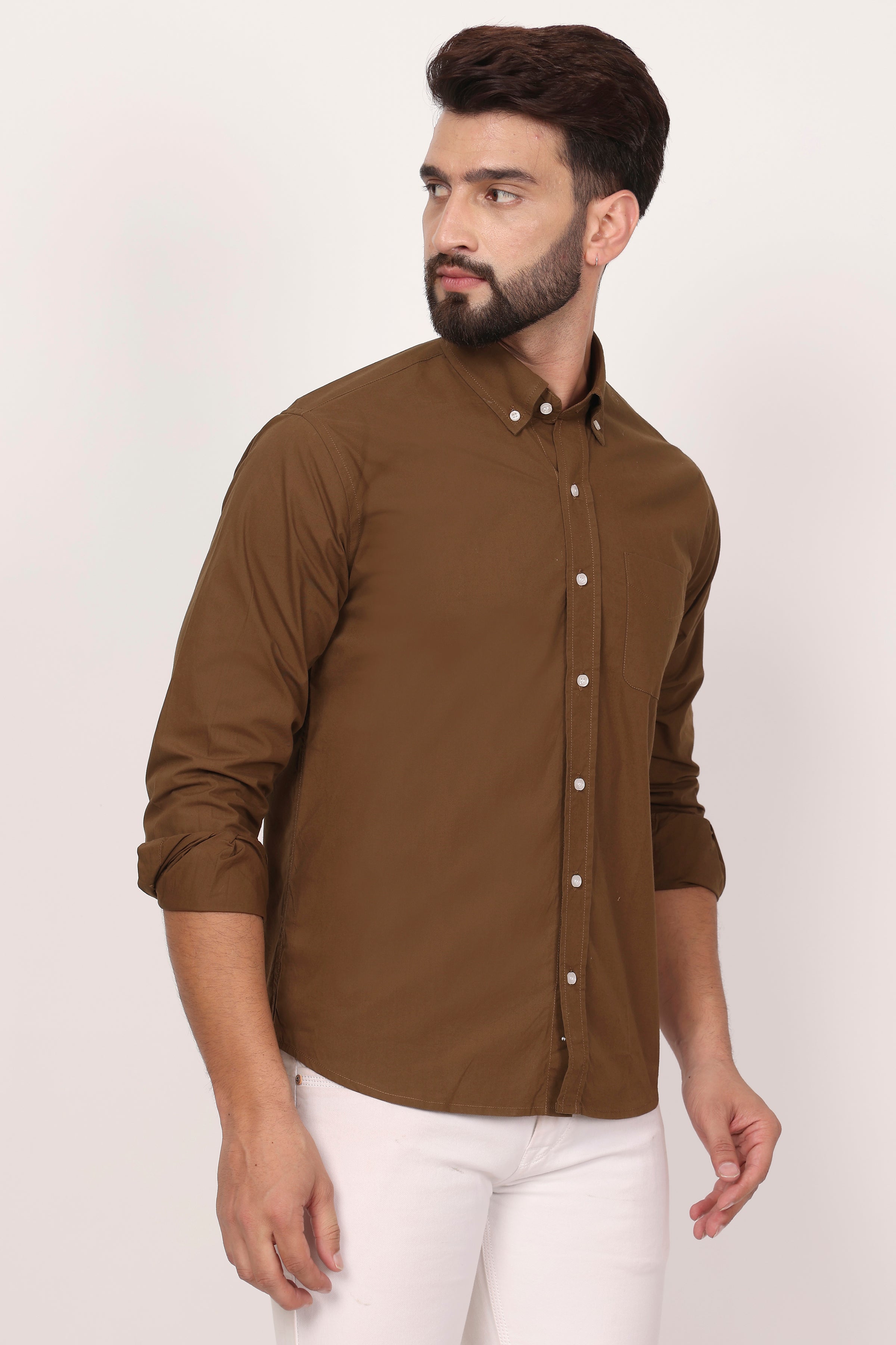 BlackTree New Mehroon Down Button Casual Shirt I 100% Cotton Twill - view 4