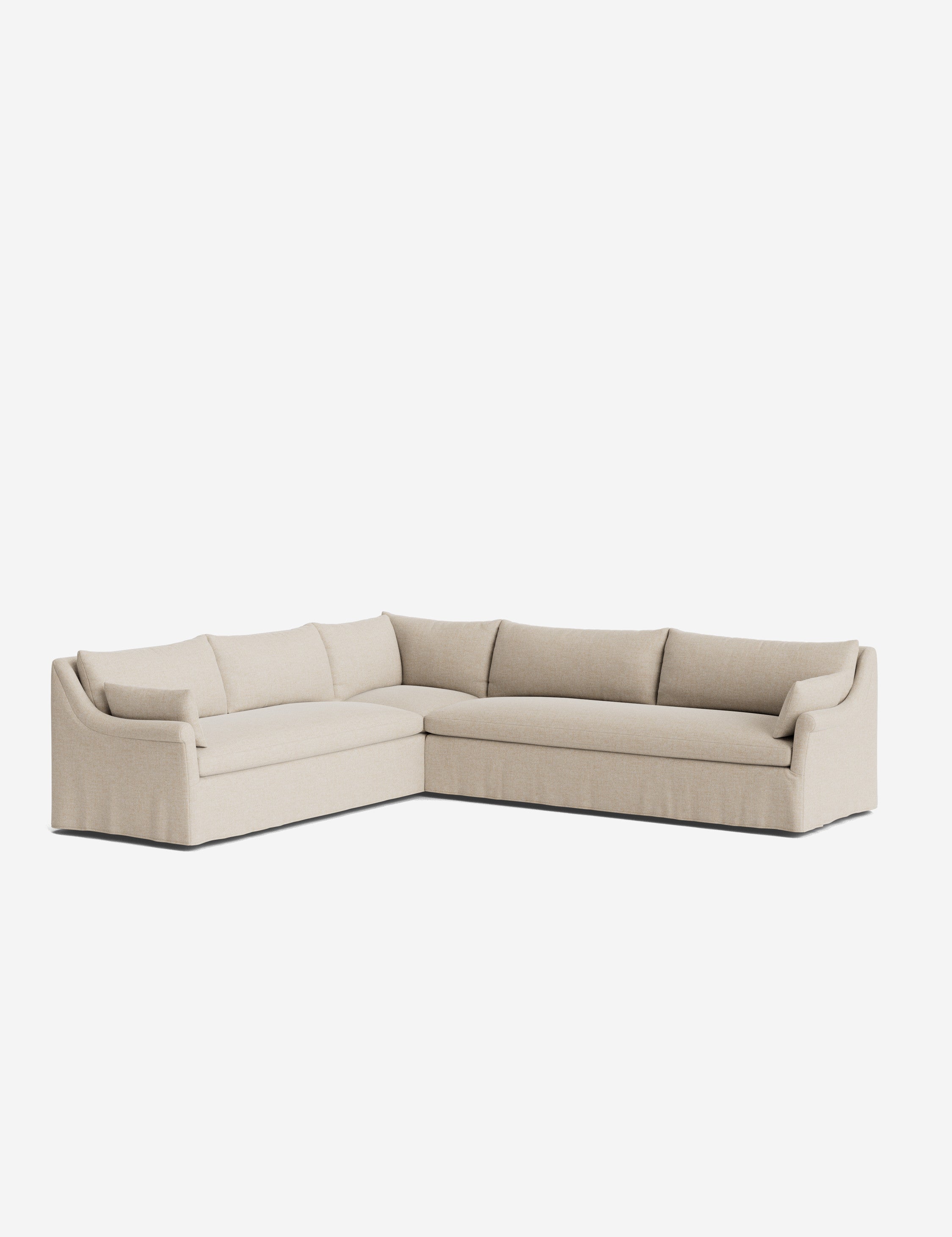 Lulu and Georgia Portola Rolled Arm Slipcover Corner Sectional Sofa - view 42