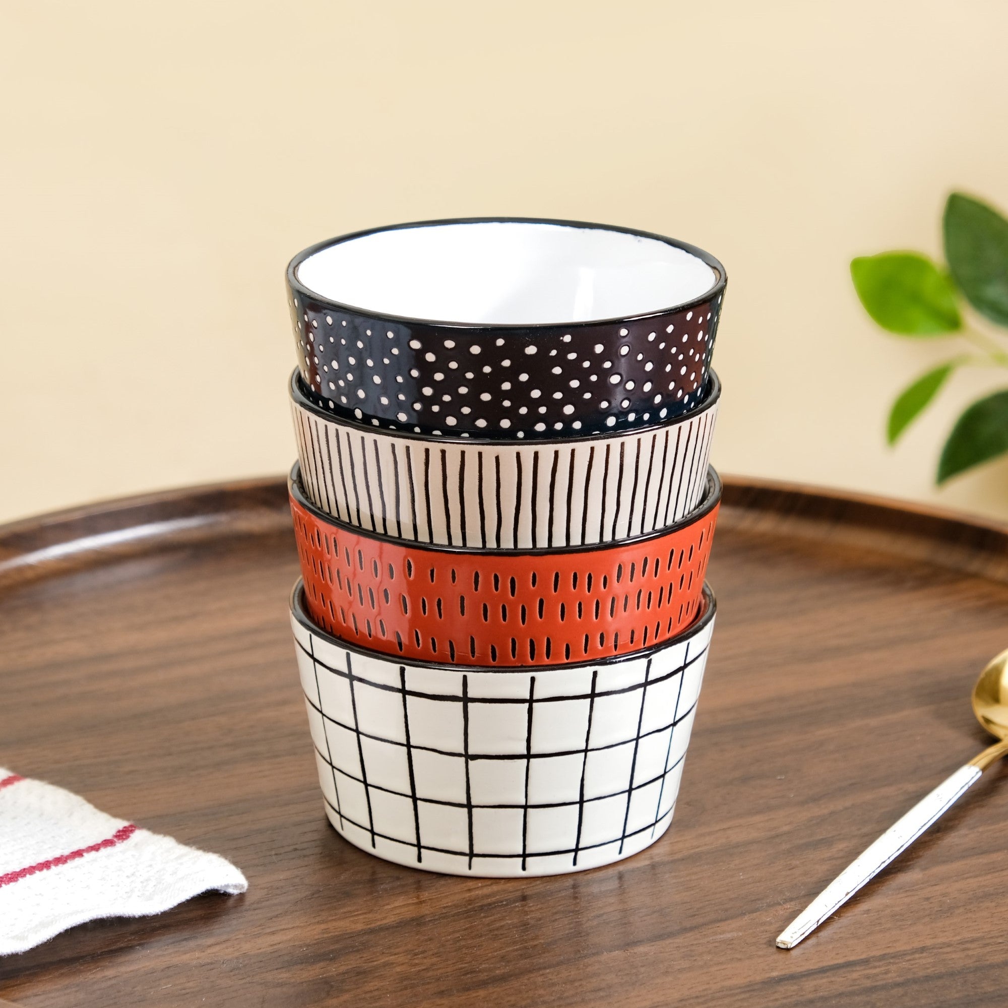 Nestasia Sienna Ceramic Bowl For Snacks Set Of 4 400ml - view 6
