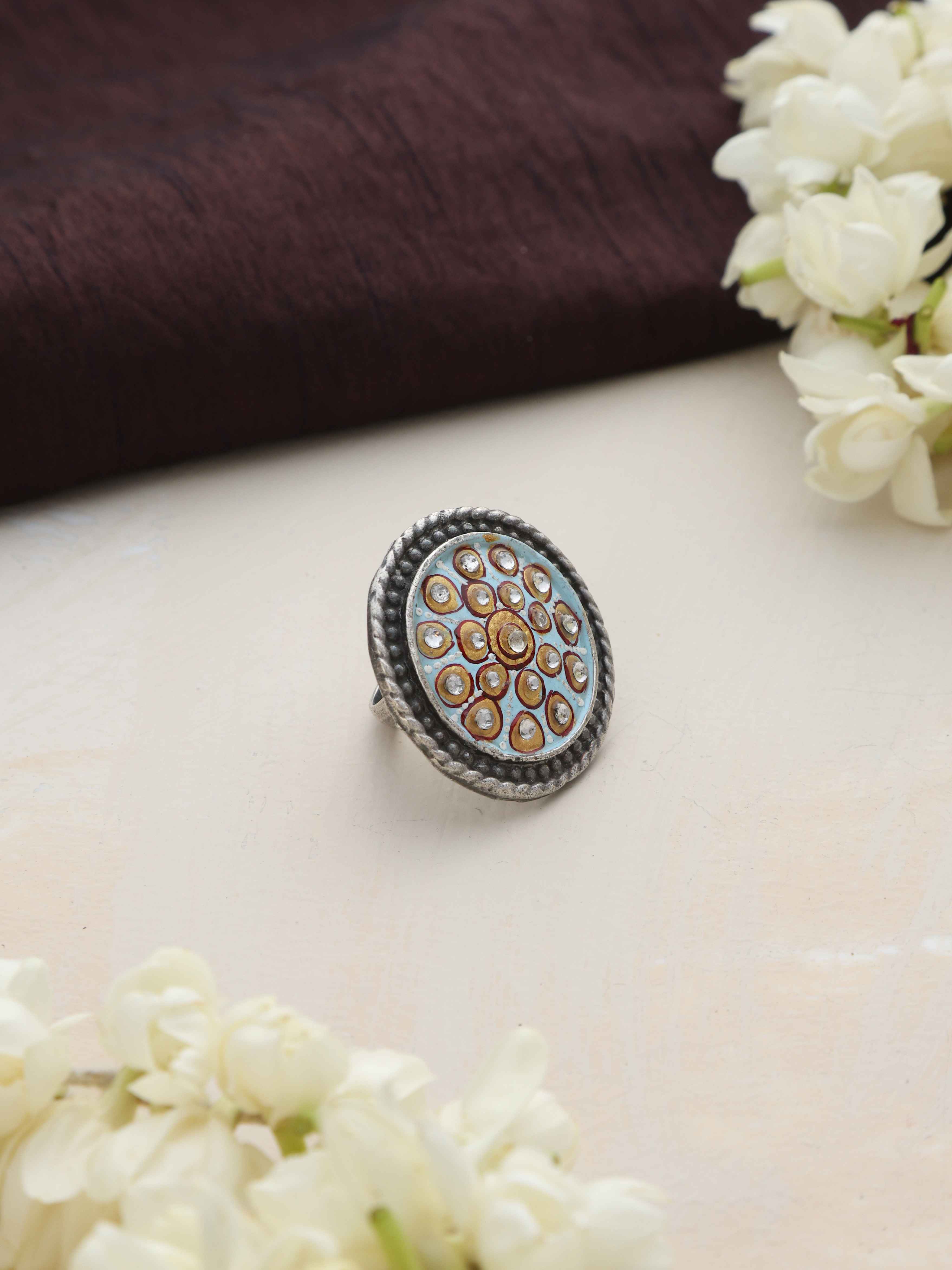 trueBrowns Silver Tone Circular Ring - view 4