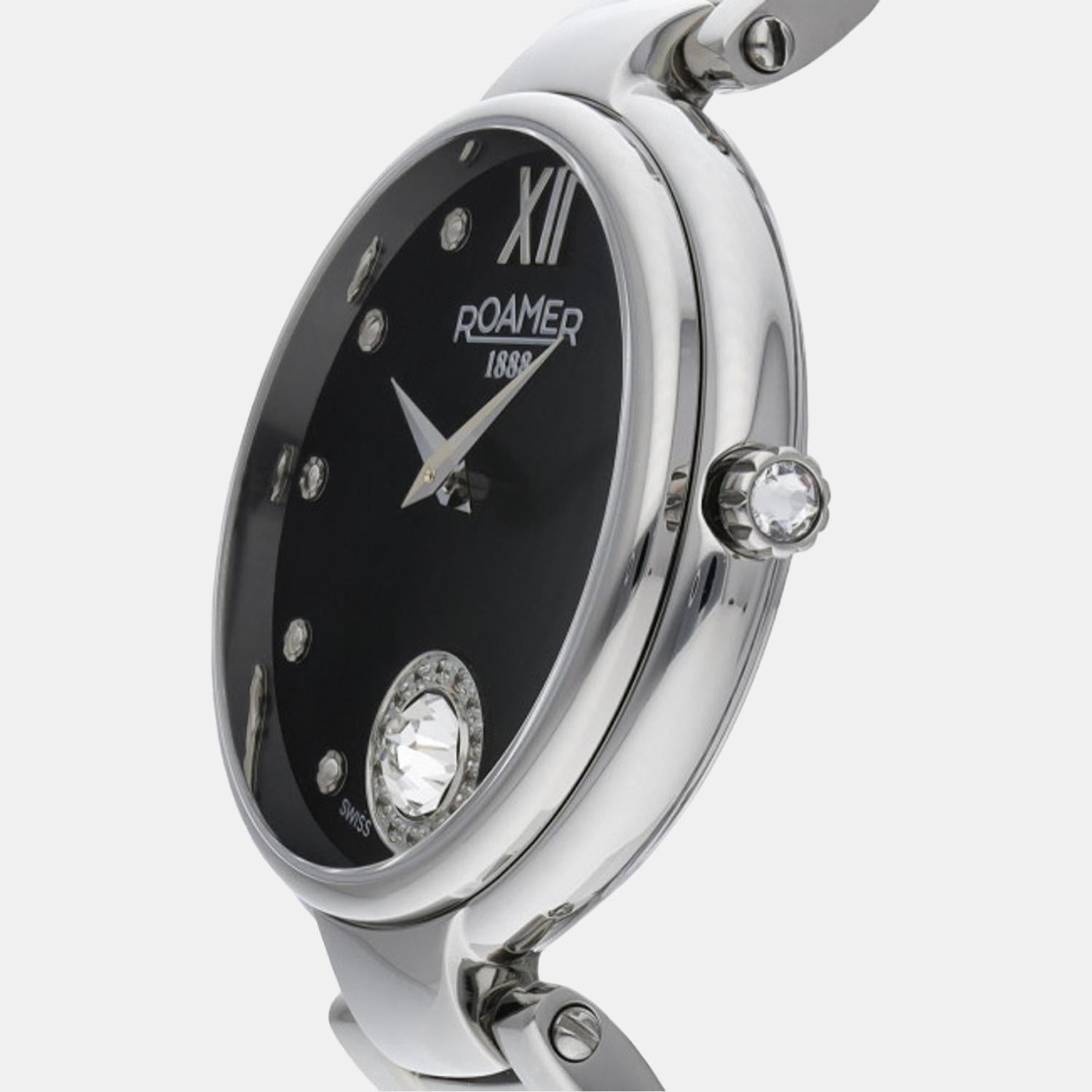 Roamer Aphrodite Women Quartz Black Dial Analog Stainless Steel Watch 600843 41 59 50 - view 2