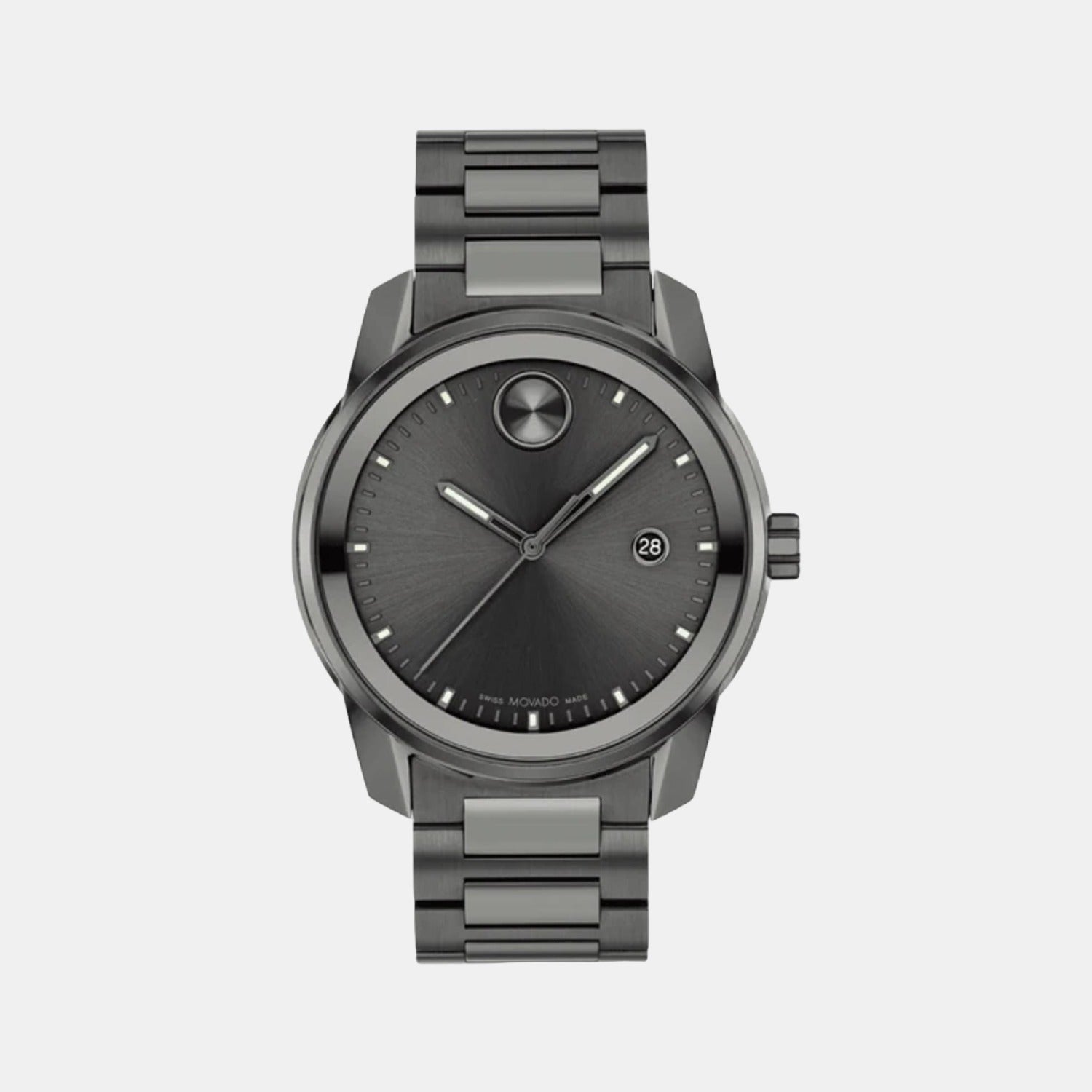 Movado Bold Verso Men Quartz Grey Dial Analog Stainless Steel Watch 3600860