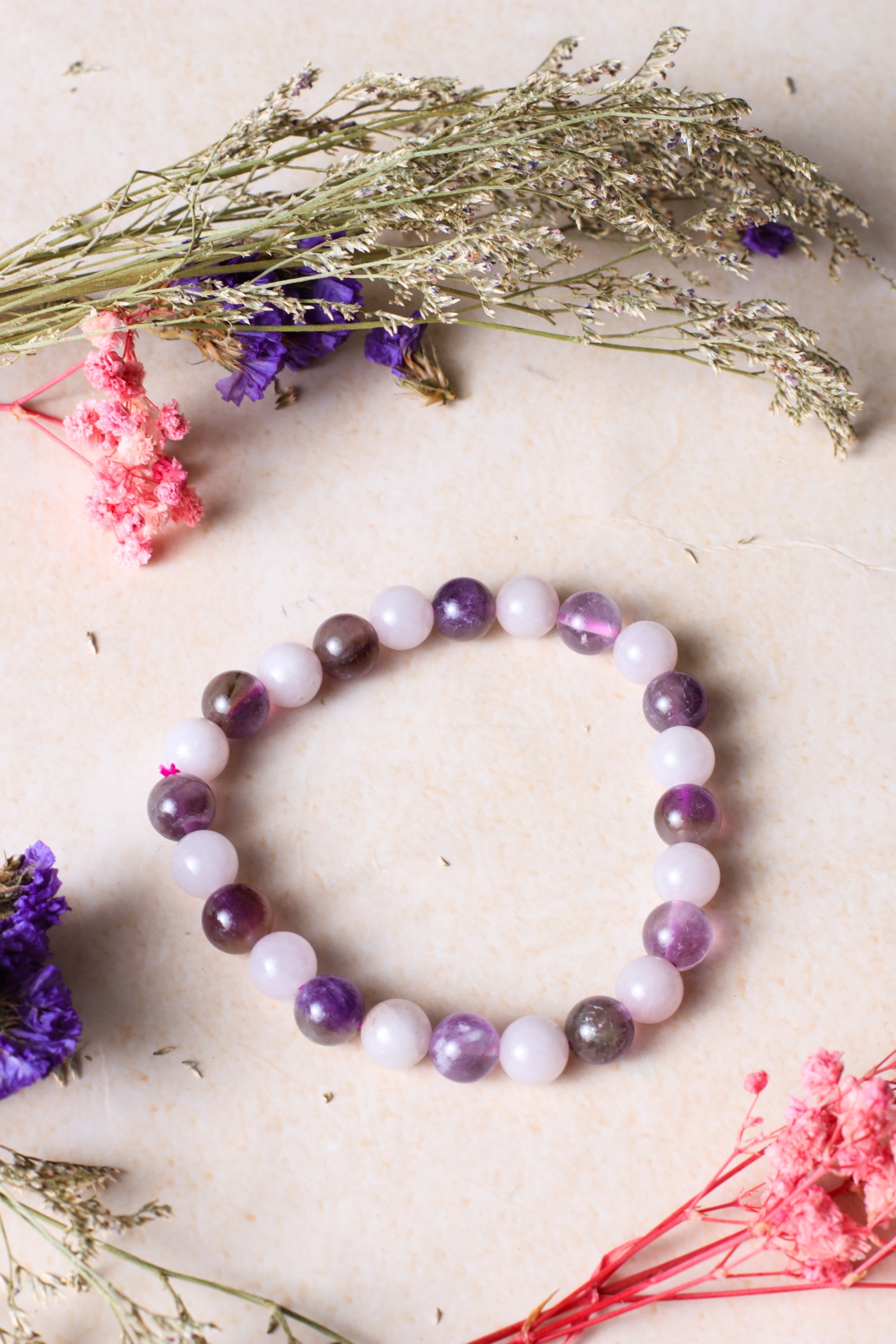 Studio Vaidik Rose Quartz & Amethyst Bracelet - view 2