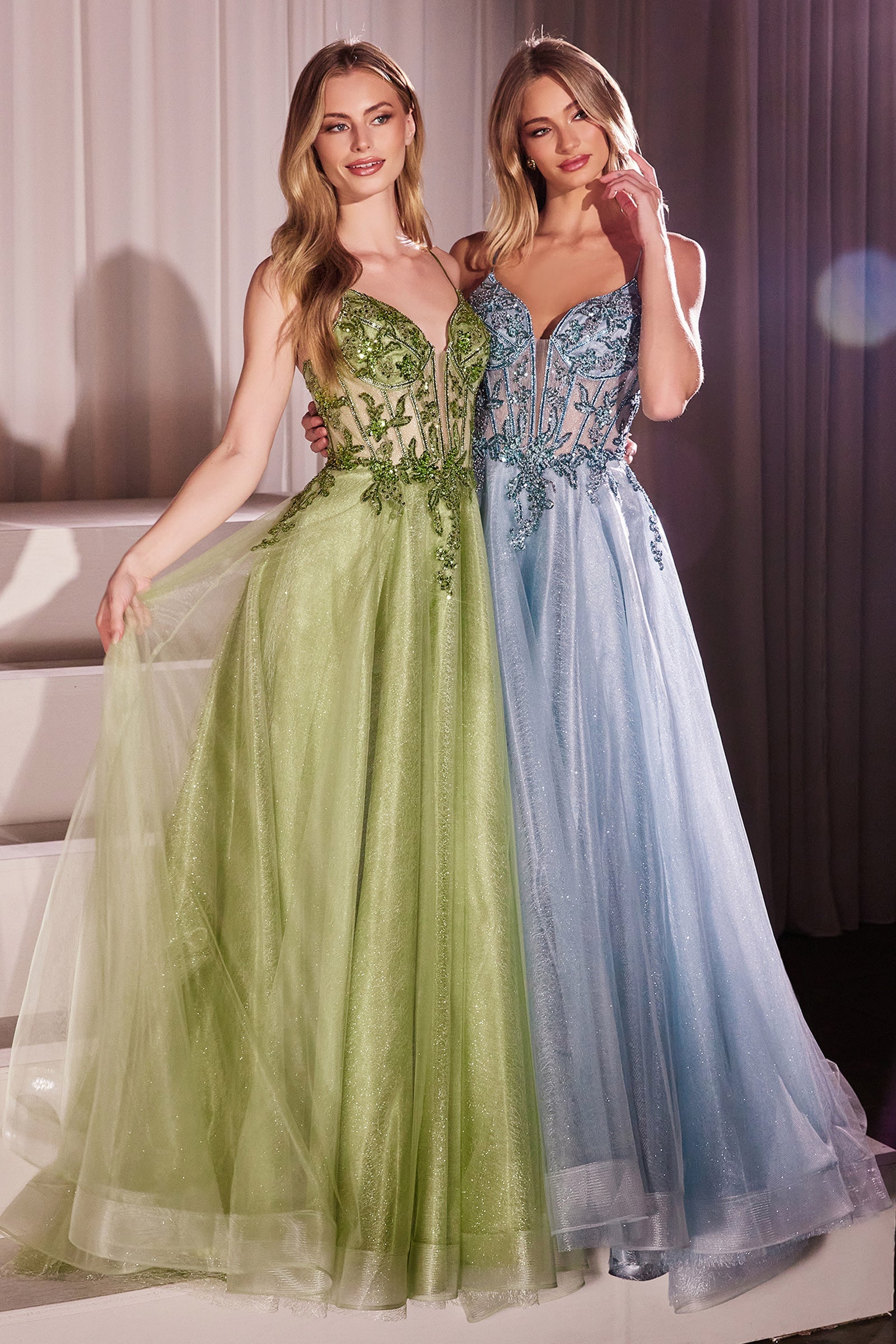 Cinderella Divine Applique Sleeveless Tulle Gown by Ladivine CC0881 - view 6