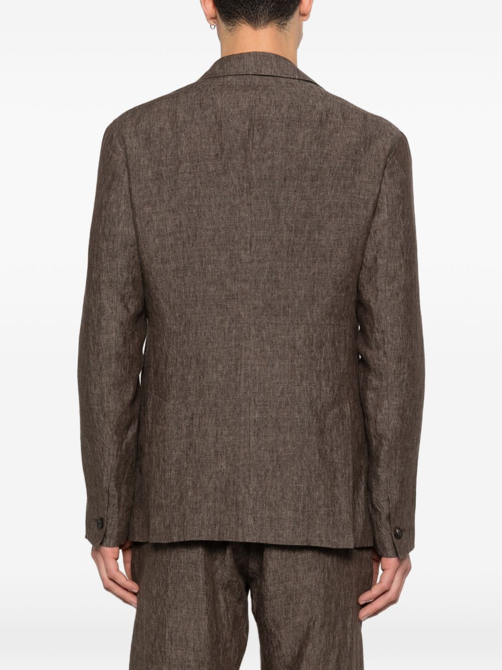Emporio Armani Linen single-breasted blazer jacket - view 5