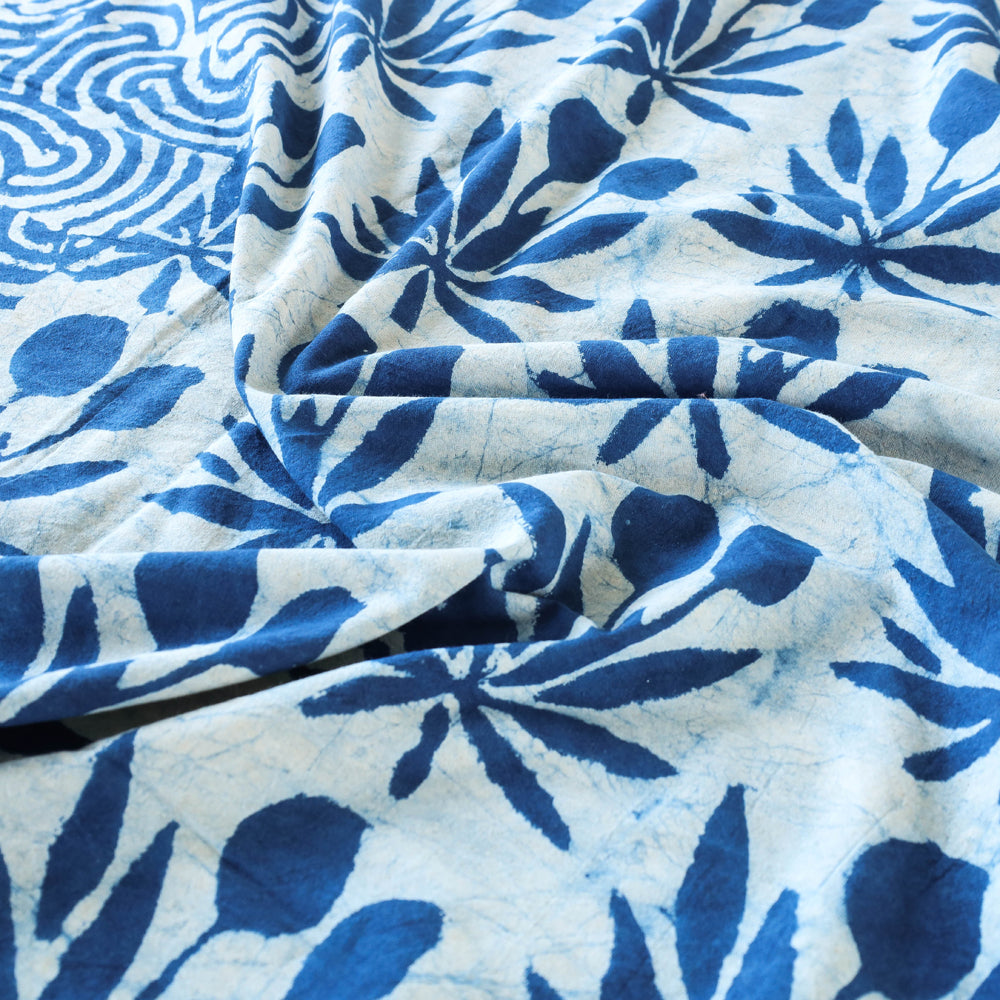 BINDAAS UNLIMITED Blue - Block Art Print Cotton Double Bindaas Bed Sheet (110 x 93 in) - view 2