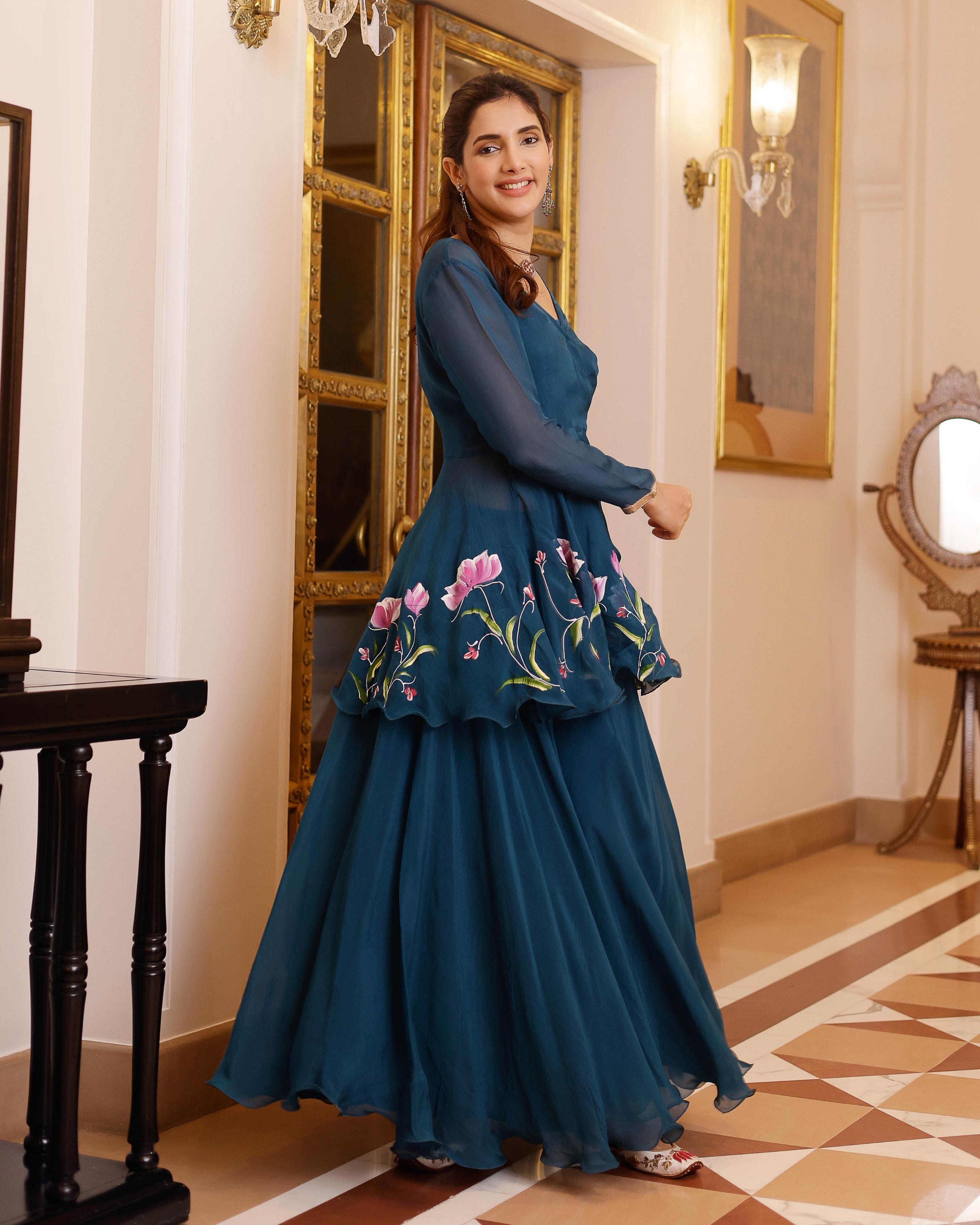 Aachho Kaasni Handpainted Organza Sharara Set - view 5