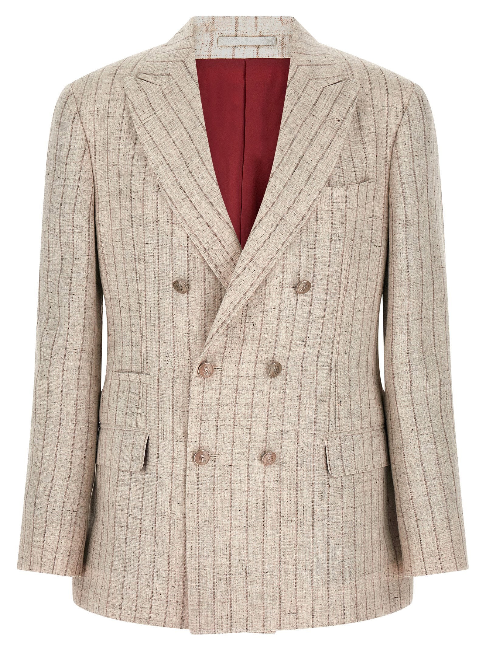 Brunello Cucinelli Pinstripe Twill Blazer – 100% linen