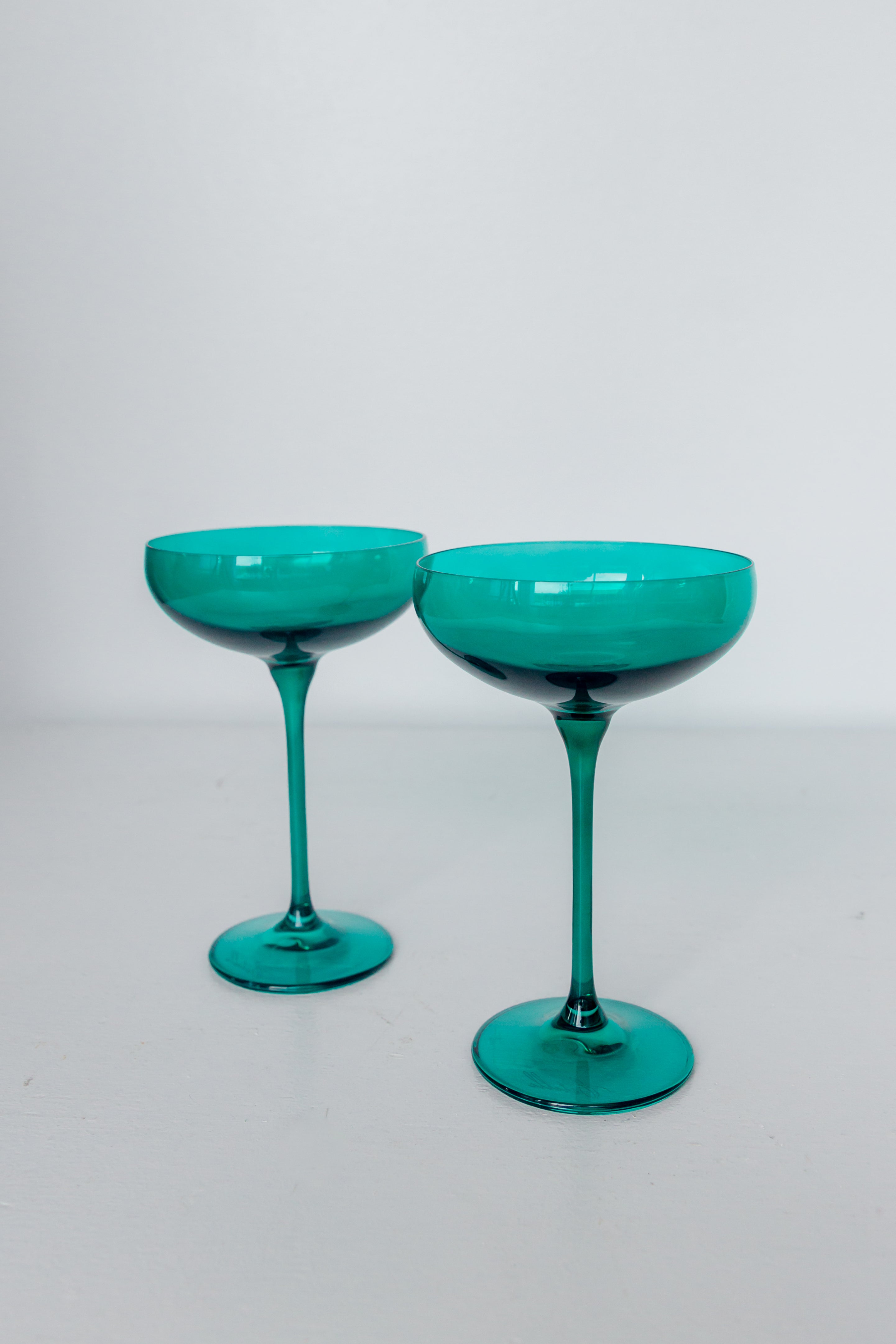 Estelle Colored Glass Estelle Colored Champagne Coupe Stemware - Set of 2 {Emerald Green}