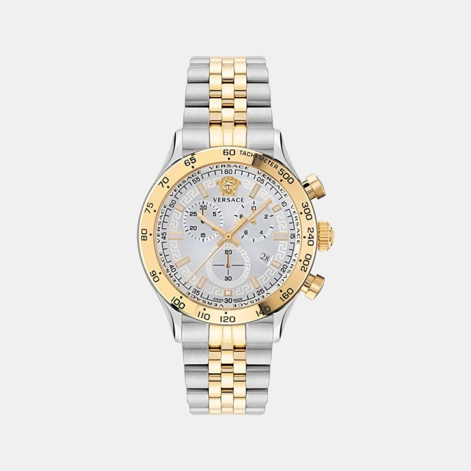 Versace Hellenyium Men Quartz White Dial Chronograph Stainless Steel Watch VE2U00422