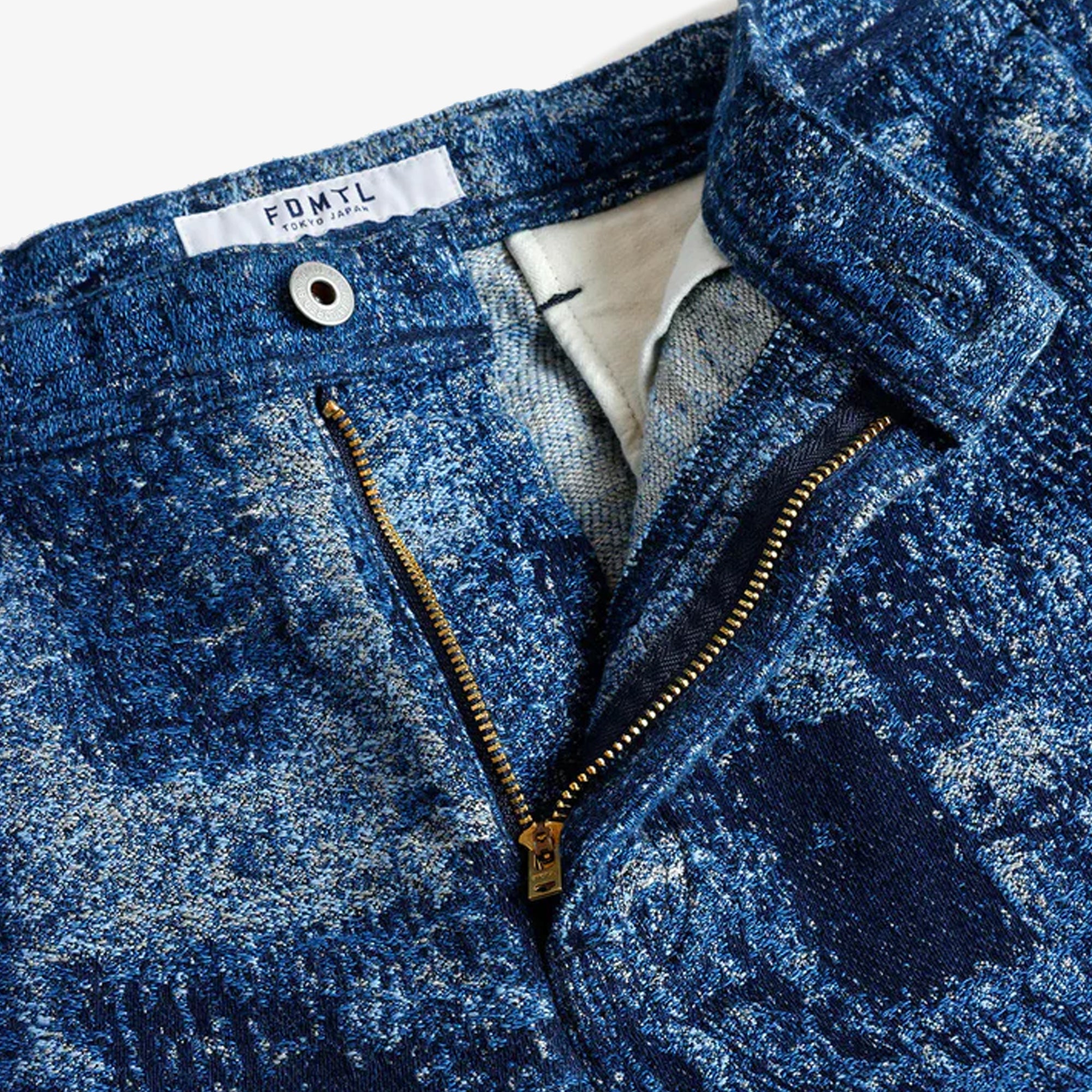 Fdmtl | Jacquard Boro Pants Rinse - Boro { Indigo - view 4