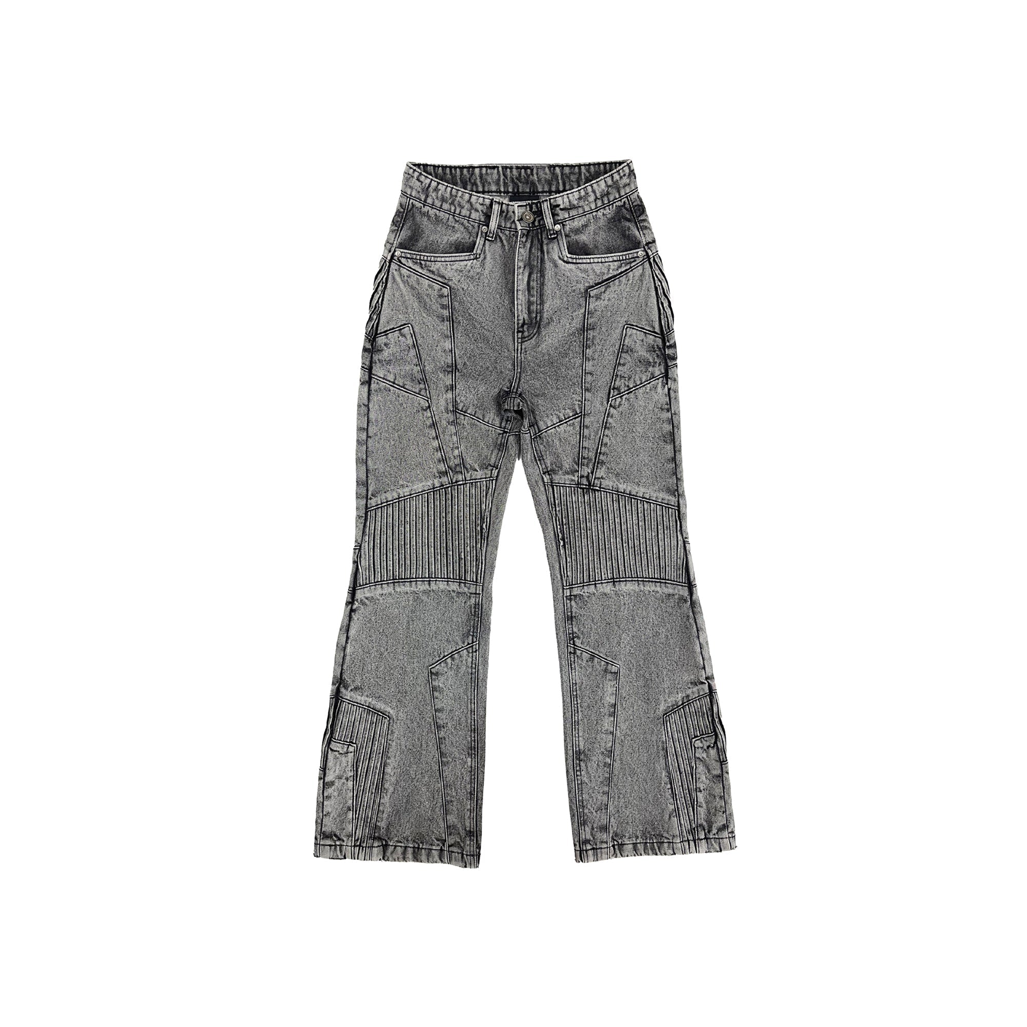 Unreborn Project Biker Denim Pants - Light Grey - view 10