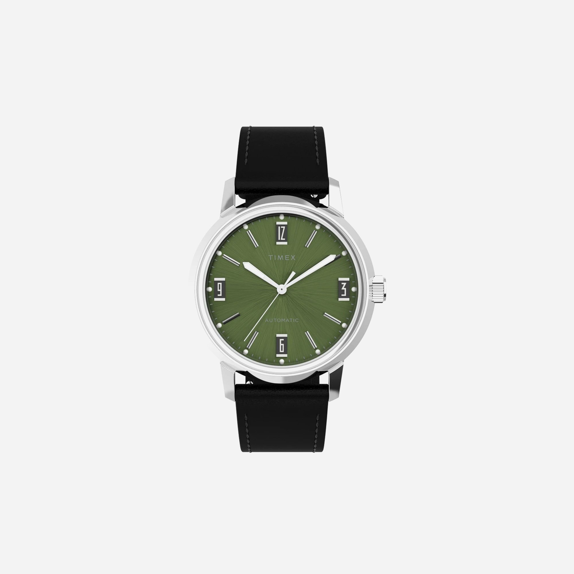 Black green watch – Timex Marlin Automatic 40mm Leather Strap Black / Green Watch