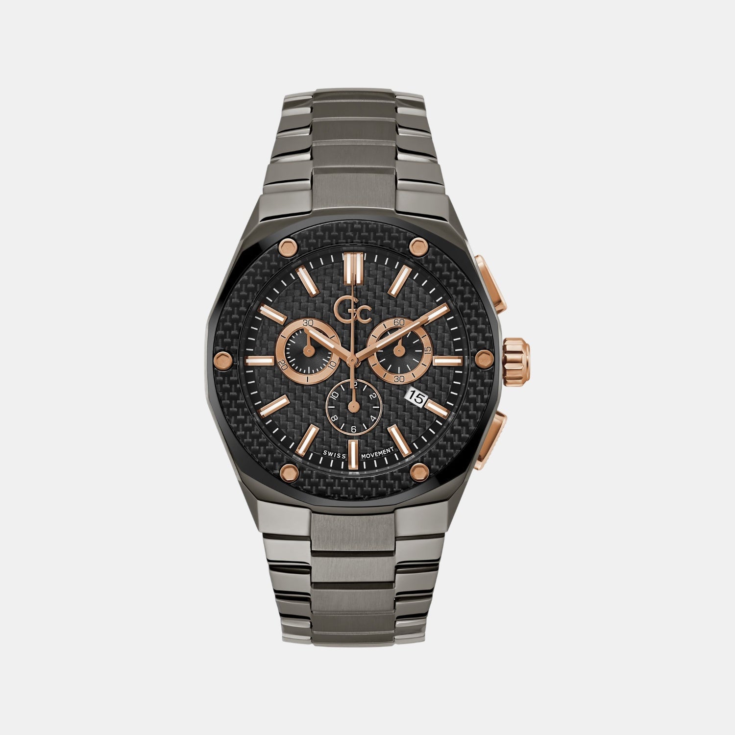GC Fiber Men Quartz Black Dial Chronograph Stainless Steel Watch Z37002G2MF