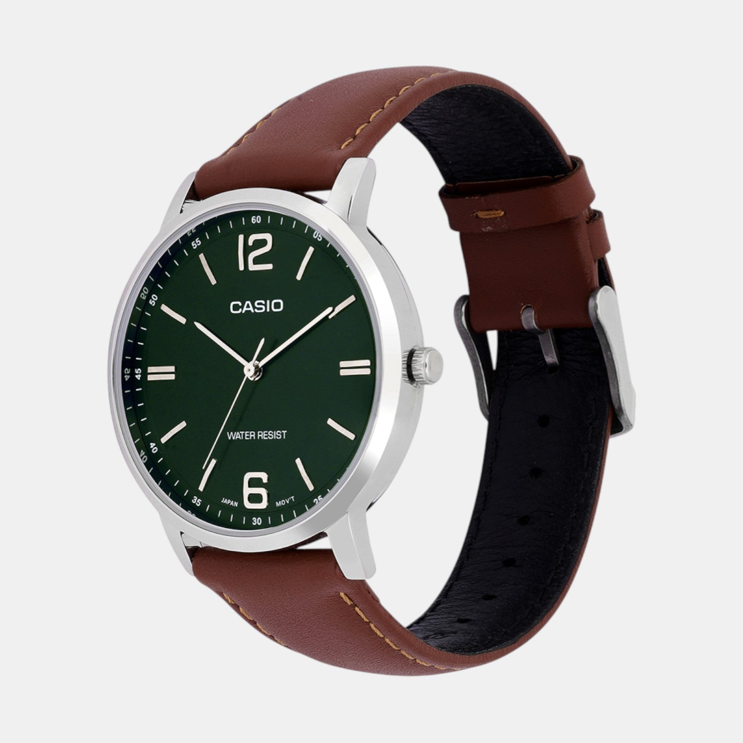 Casio Enticer Men Quartz Green Dial Analog Stainless Steel Watch A2438 - view 3