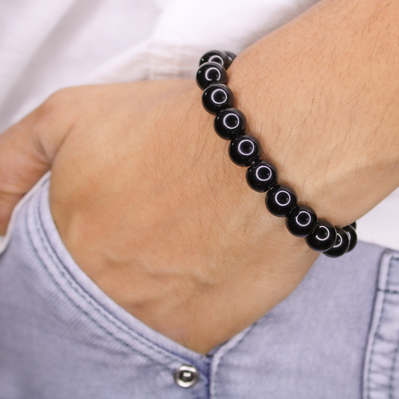 brantashop Black Crystal Bracelet For Men & Women - view 3