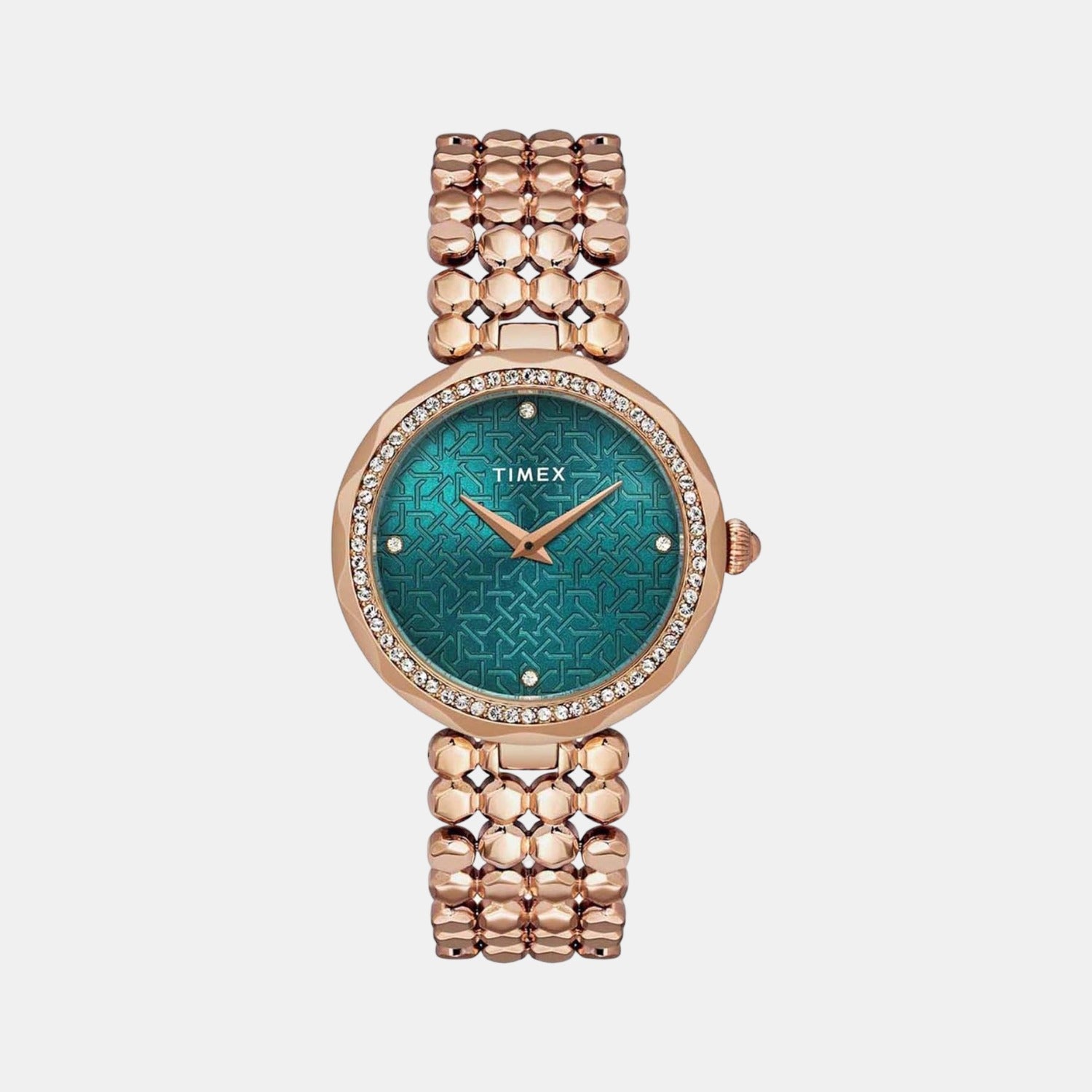 Timex Fria Women Quartz Green Dial Analog Stainless Steel Watch TWEL13907
