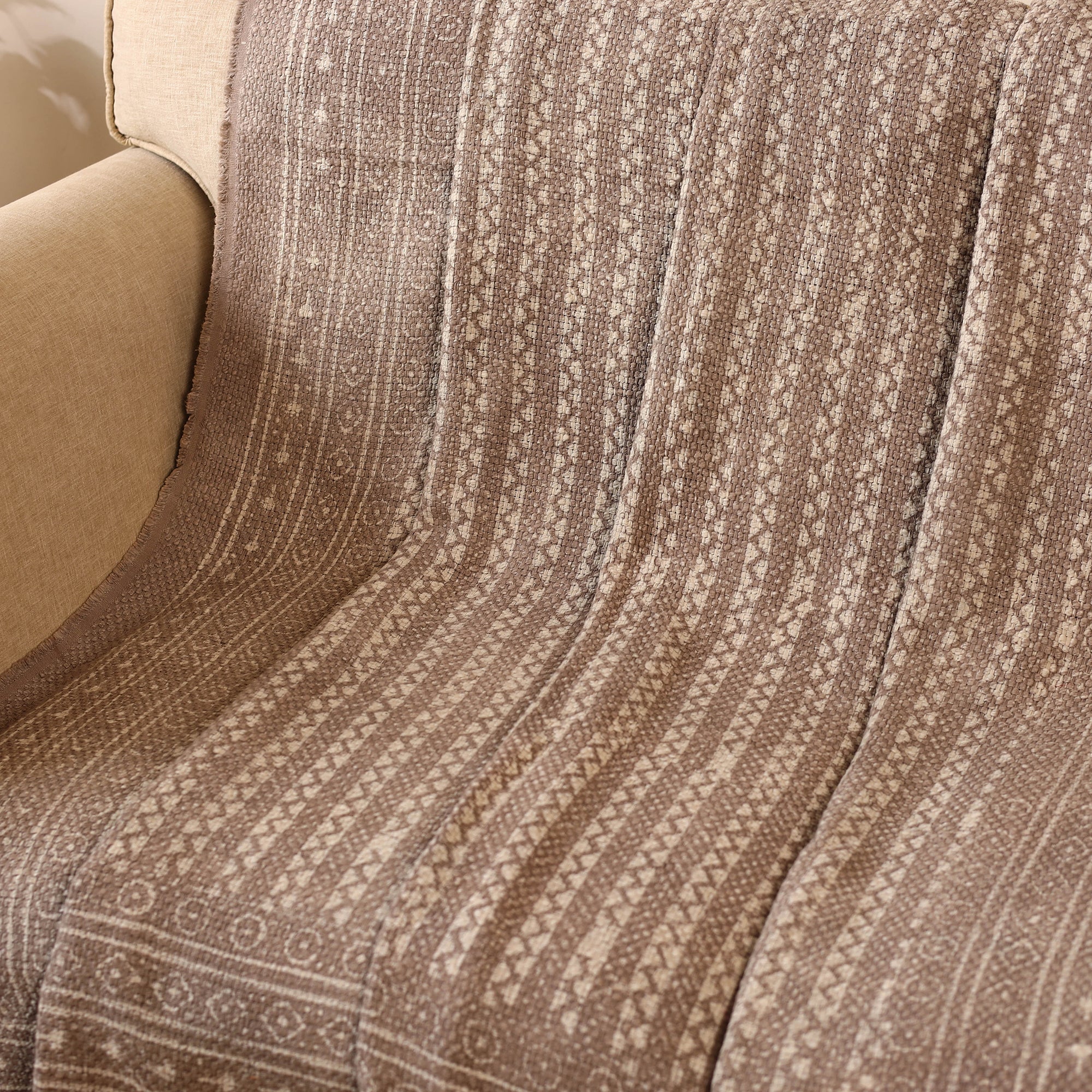 HAVELI CHRONICLES Brown - Jaipur Print Cotton Sofa Throw (88 x 60 in) 17 - view 2