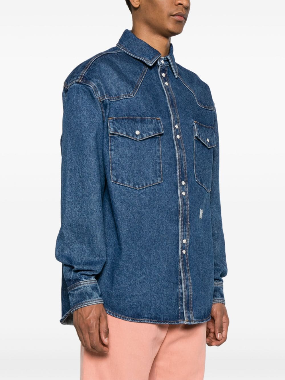 Palm Angels Monogram denim shirt - view 4
