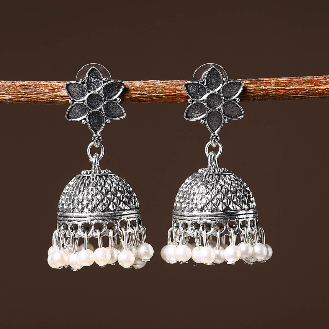 JALPARI Aadhya Handcrafted GS Beaded Jhumki Earrings - view 2
