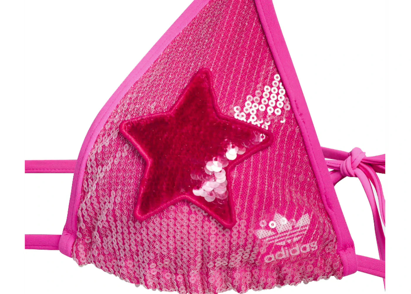 adidas Ivy Park Sequin Triangle Bikini Top Shock Pink - view 2