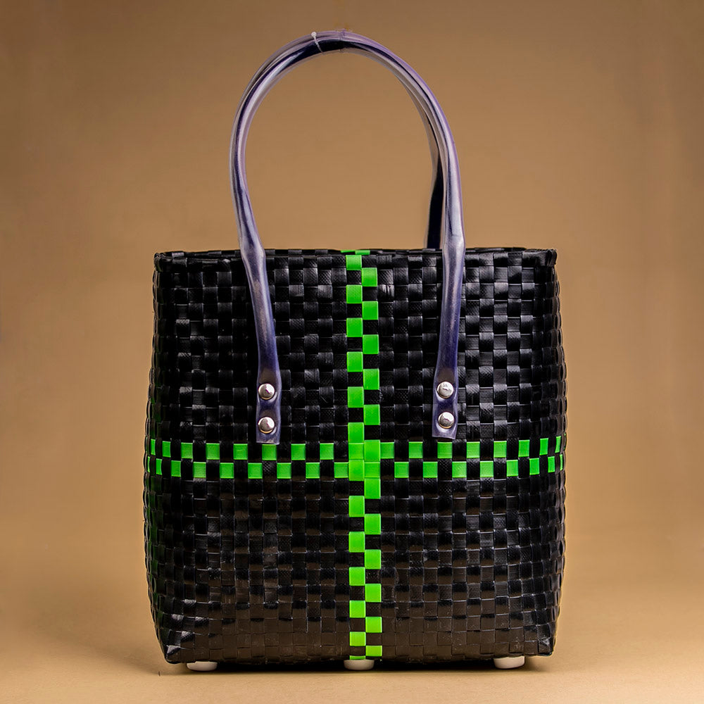 Handmade black green – KALAPURI Black - Handmade Black & Green Basket