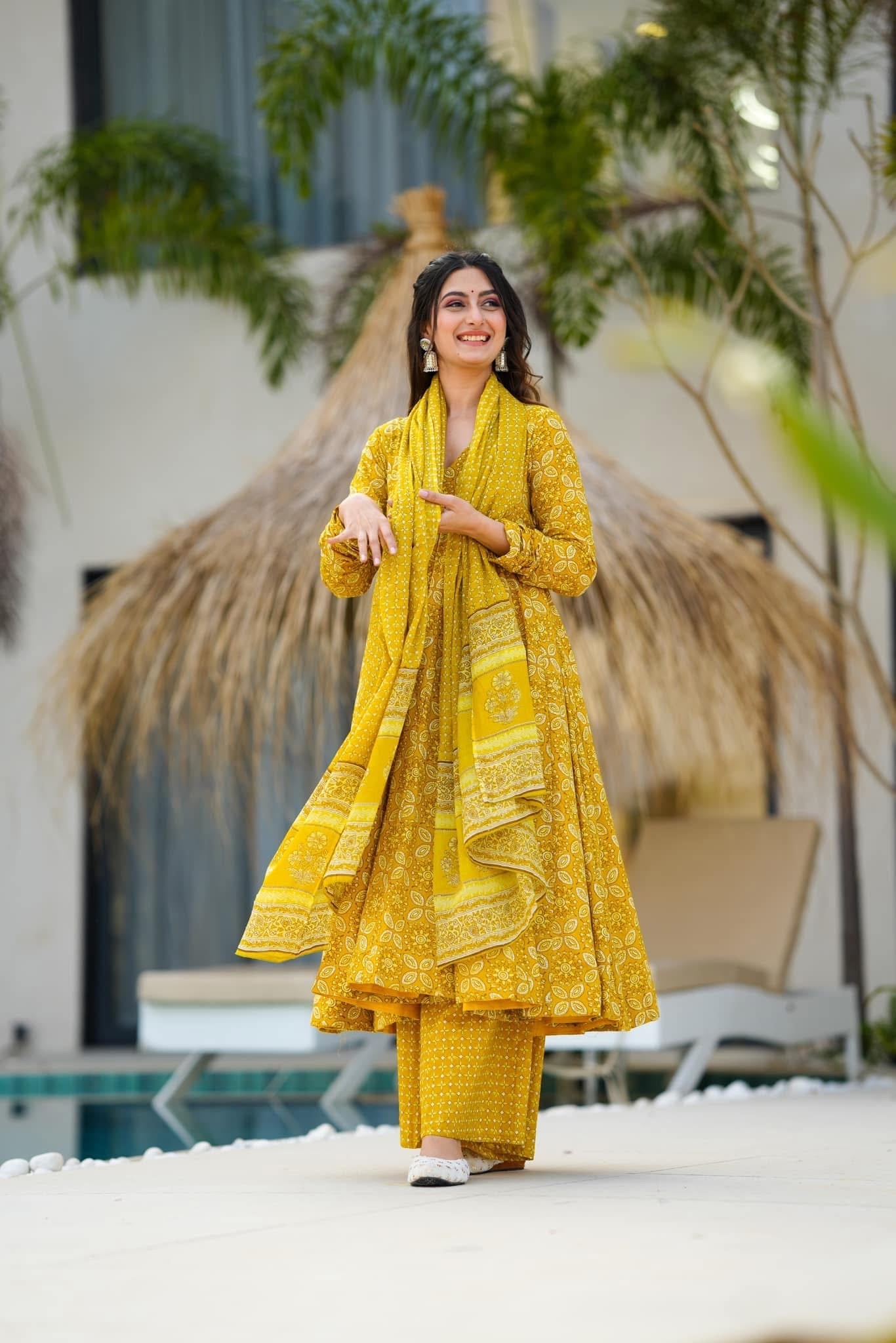 Idaho-o Vastra yellow cotton suit set