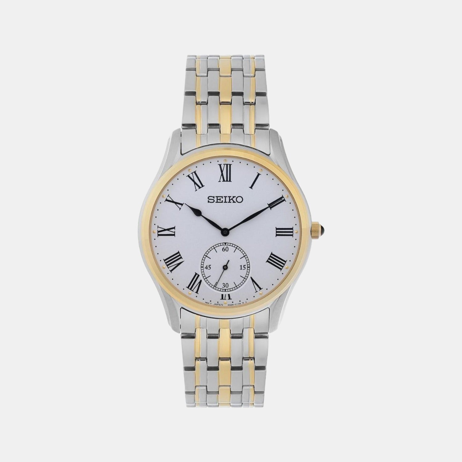 Seiko Dress Men Quartz White Dial Analog Stainless Steel Watch SRK048P1