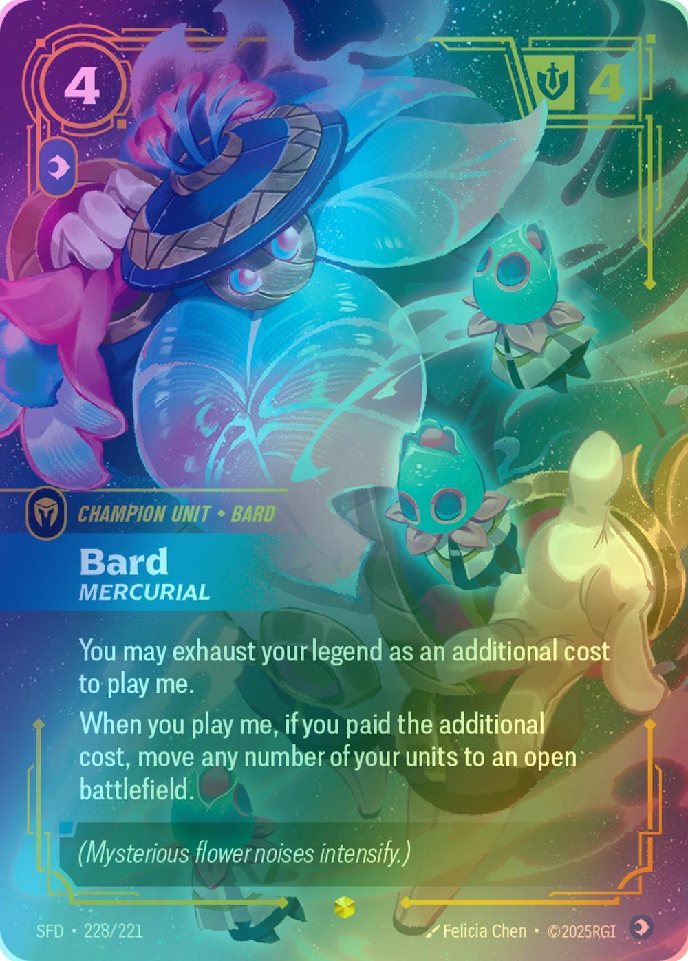221 spiritforged foil – Riftbound Bard - Mercurial (Overnumbered) - 228/221 [Spiritforged] [Foil]