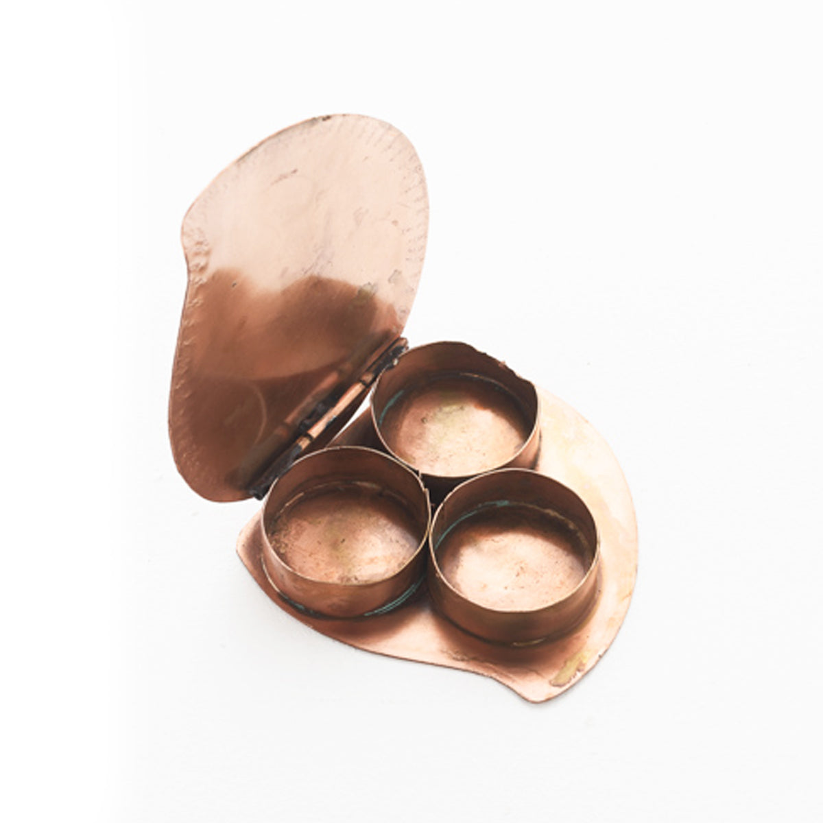 A Ganesha Plate, Kumkum and Agarbatti Holder Set in Copper Enamel by Ekibeki - Blue - view 5