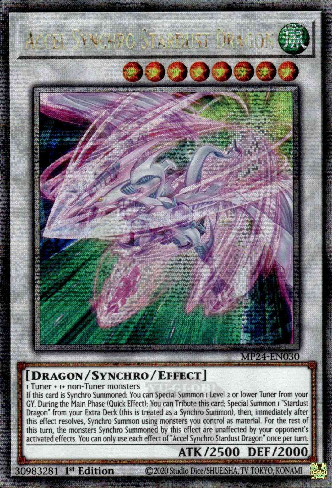 Yu-Gi-Oh! Accel Synchro Stardust Dragon - MP24-EN030 - Quarter Century Secret Rare - 1st Edition