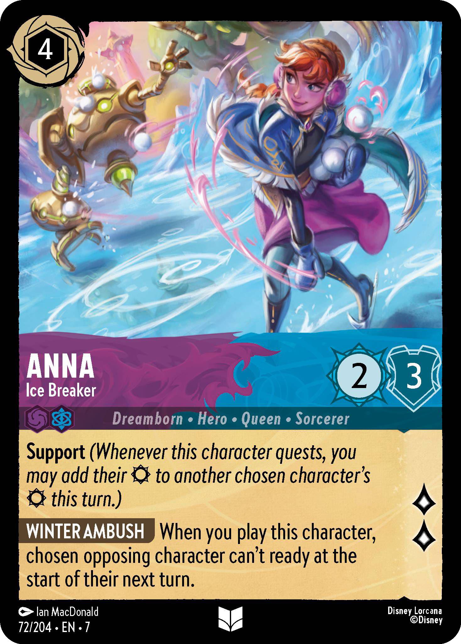 Lorcana Anna - Ice Breaker - 72/204 [Archazia's Island] [Non-Foil]