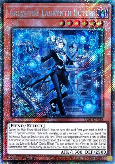Yu-Gi-Oh! Arias the Labrynth Butler - RA05-EN028 - Platinum Secret Rare - 1st Edition